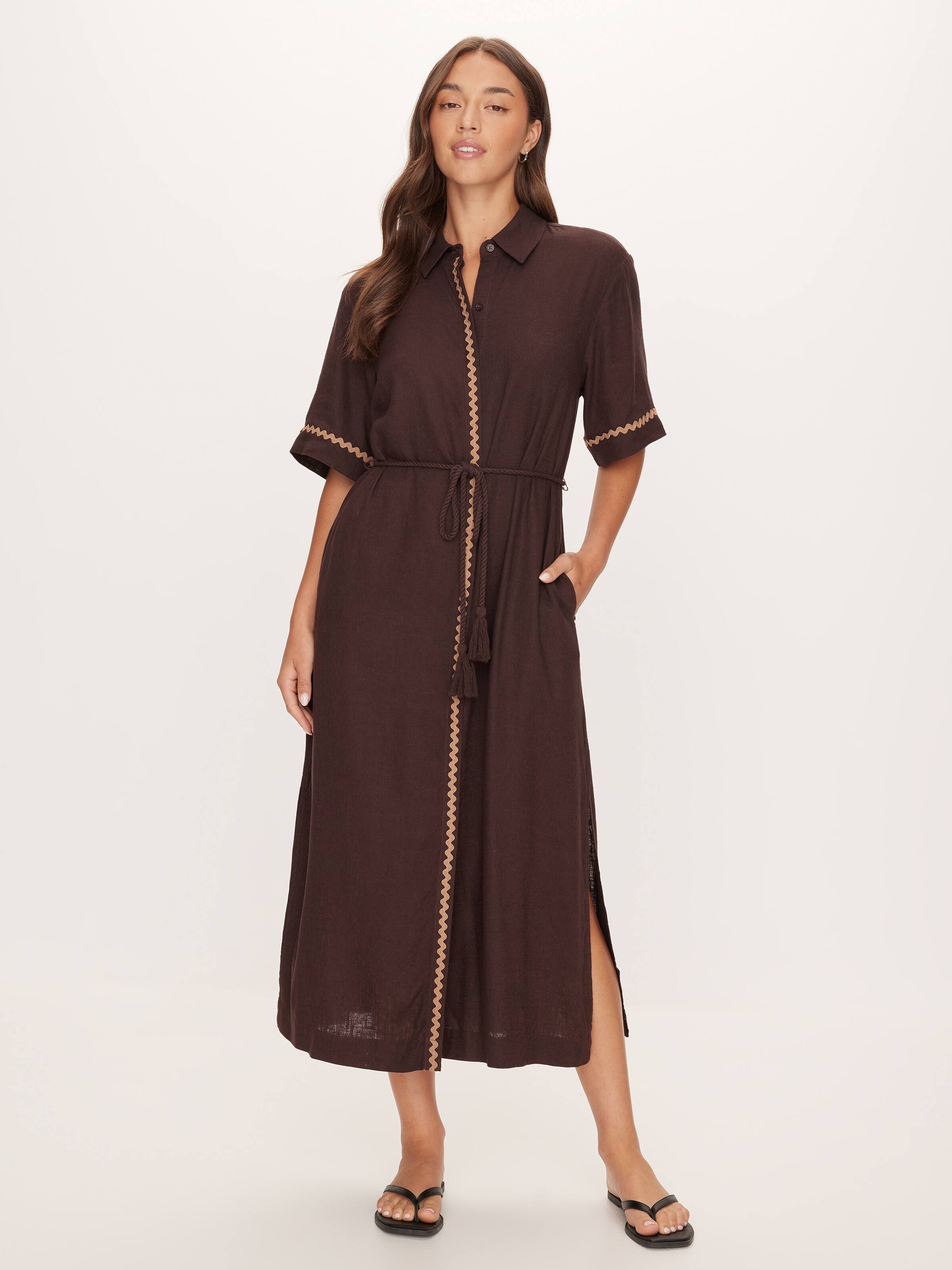 Rick Rack Shirt Midi Dress