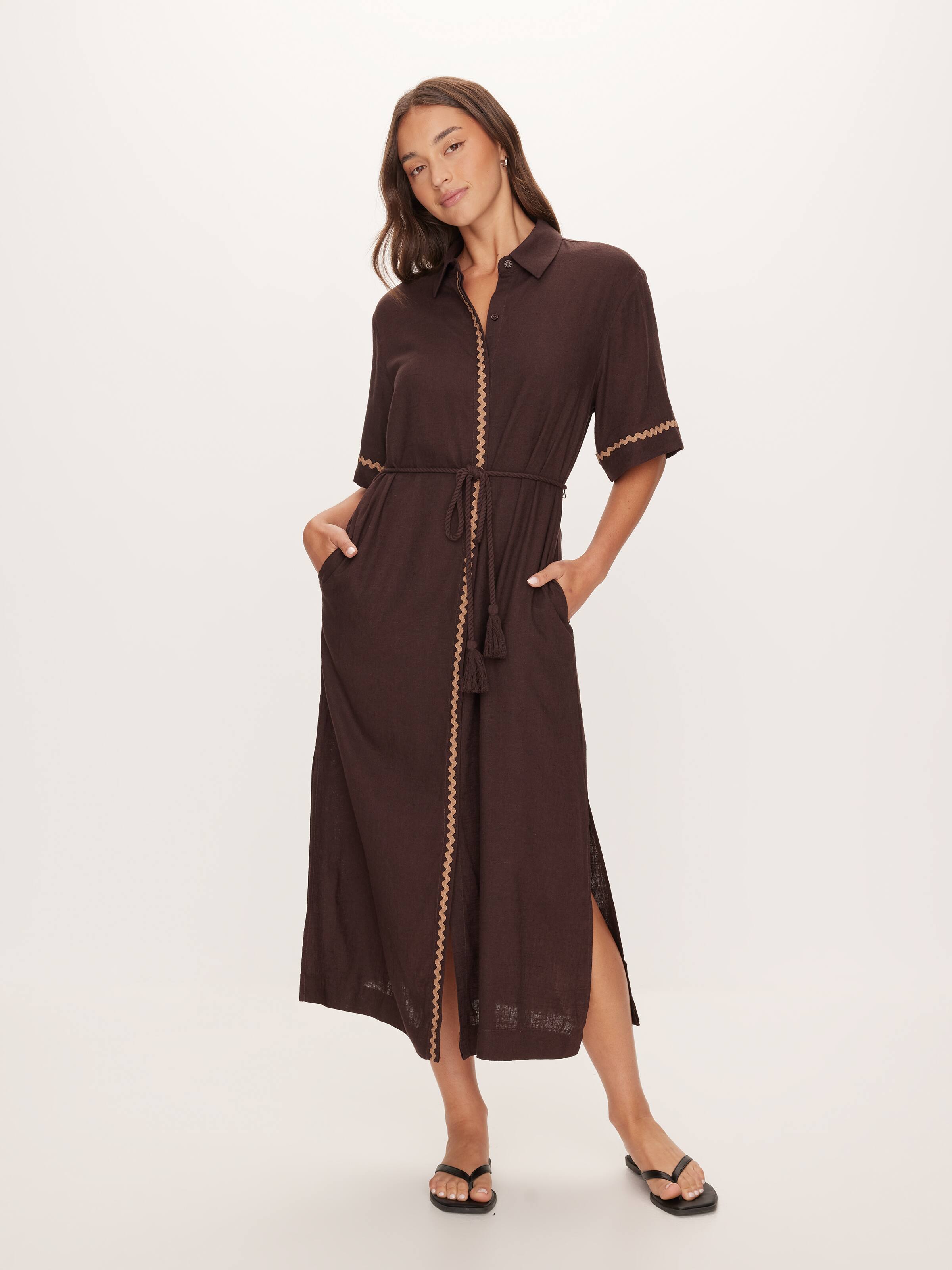 Rick Rack Shirt Midi Dress