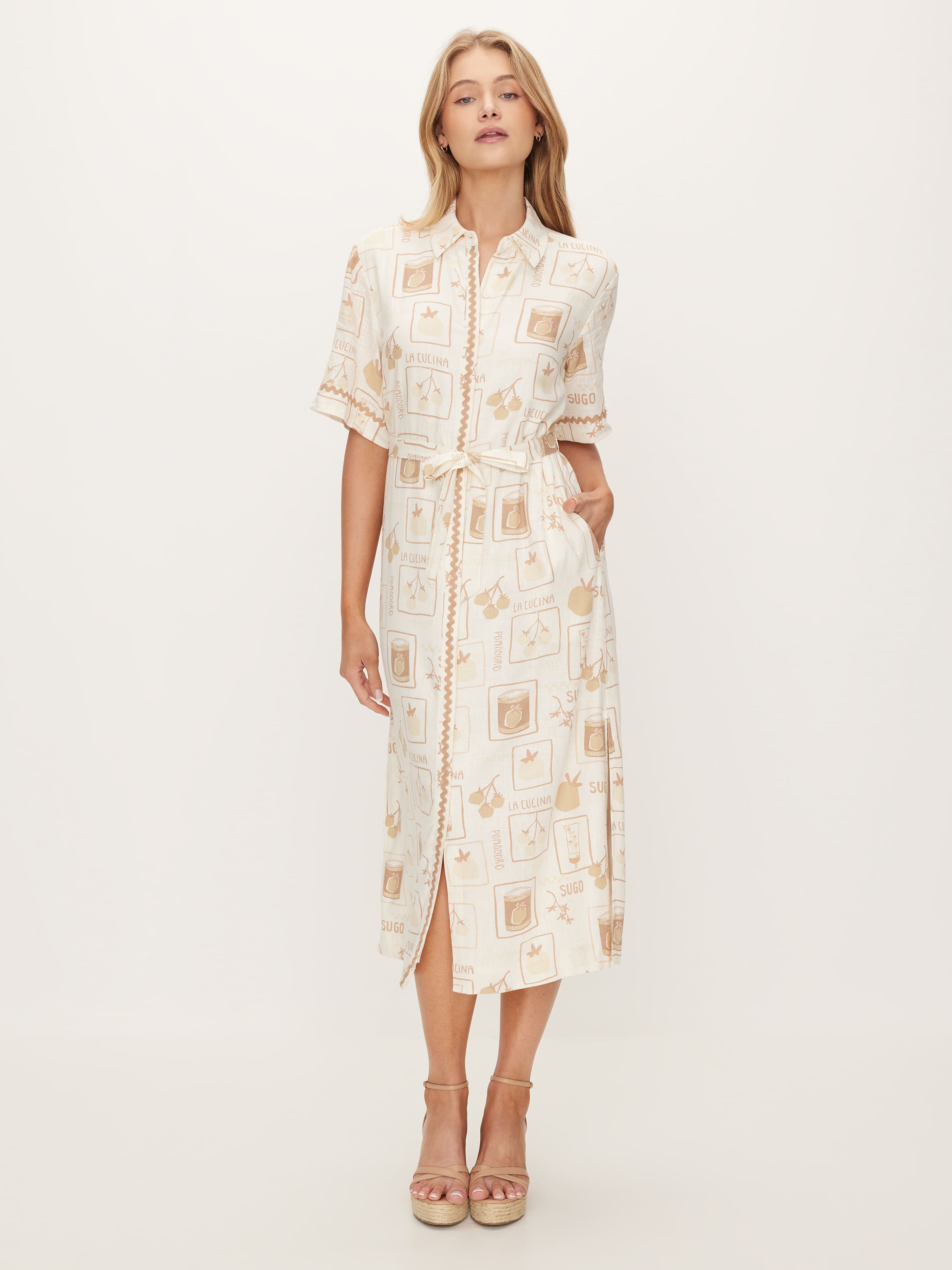 Rick Rack Shirt Midi Dress