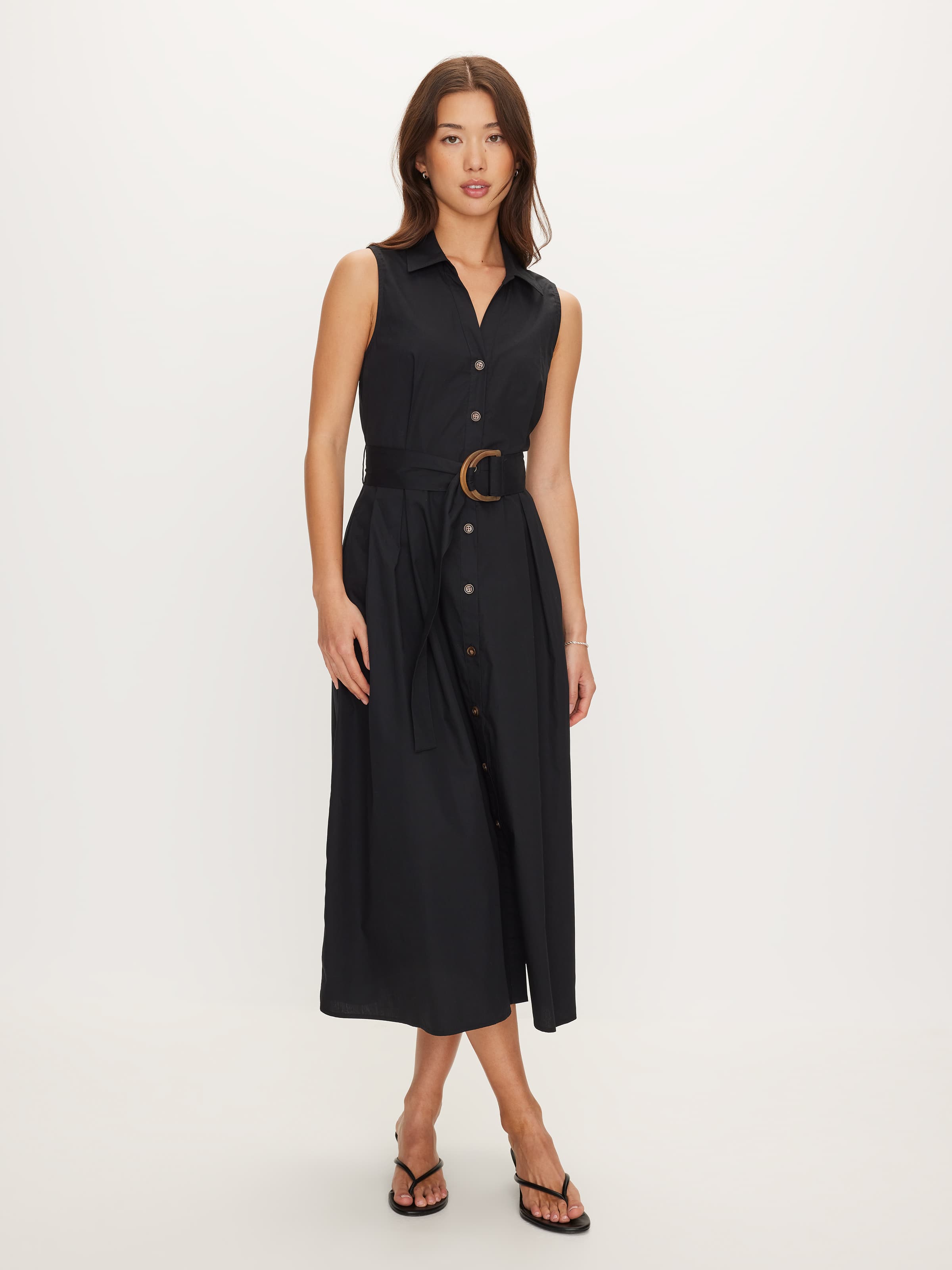 V Audra Collared S/Less Midi