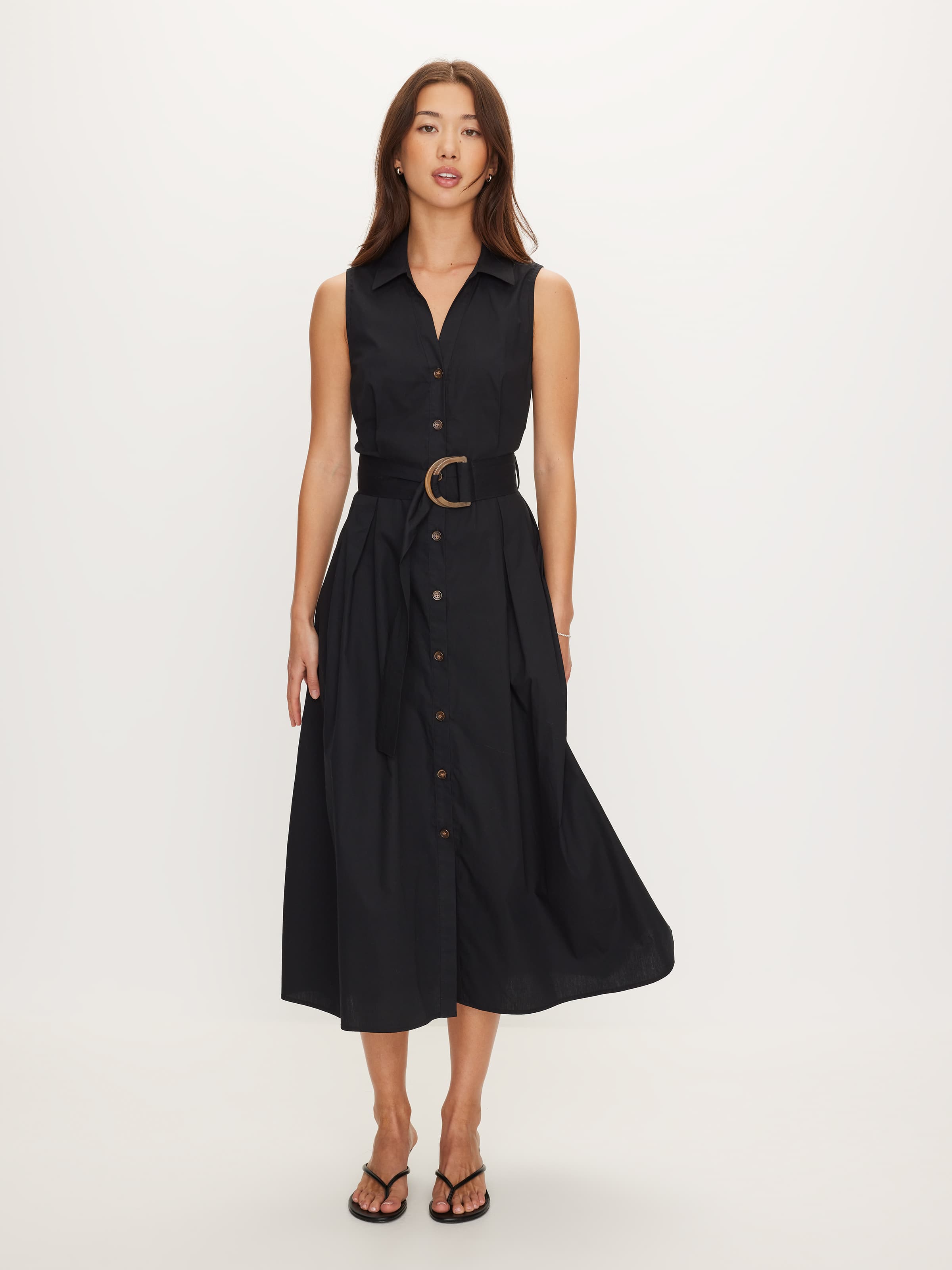 V Audra Collared S/Less Midi