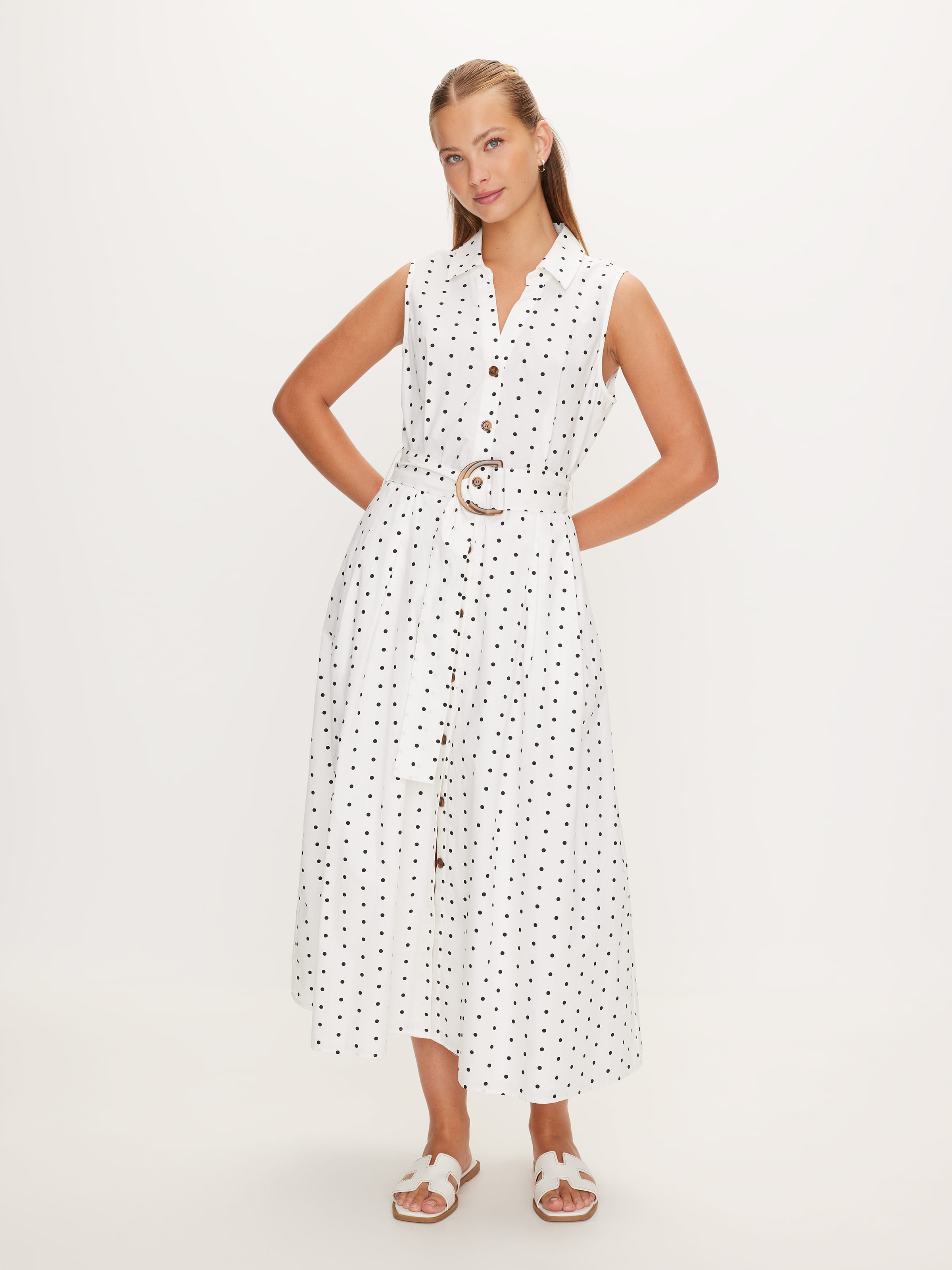 V Audra Collared S/Less Midi