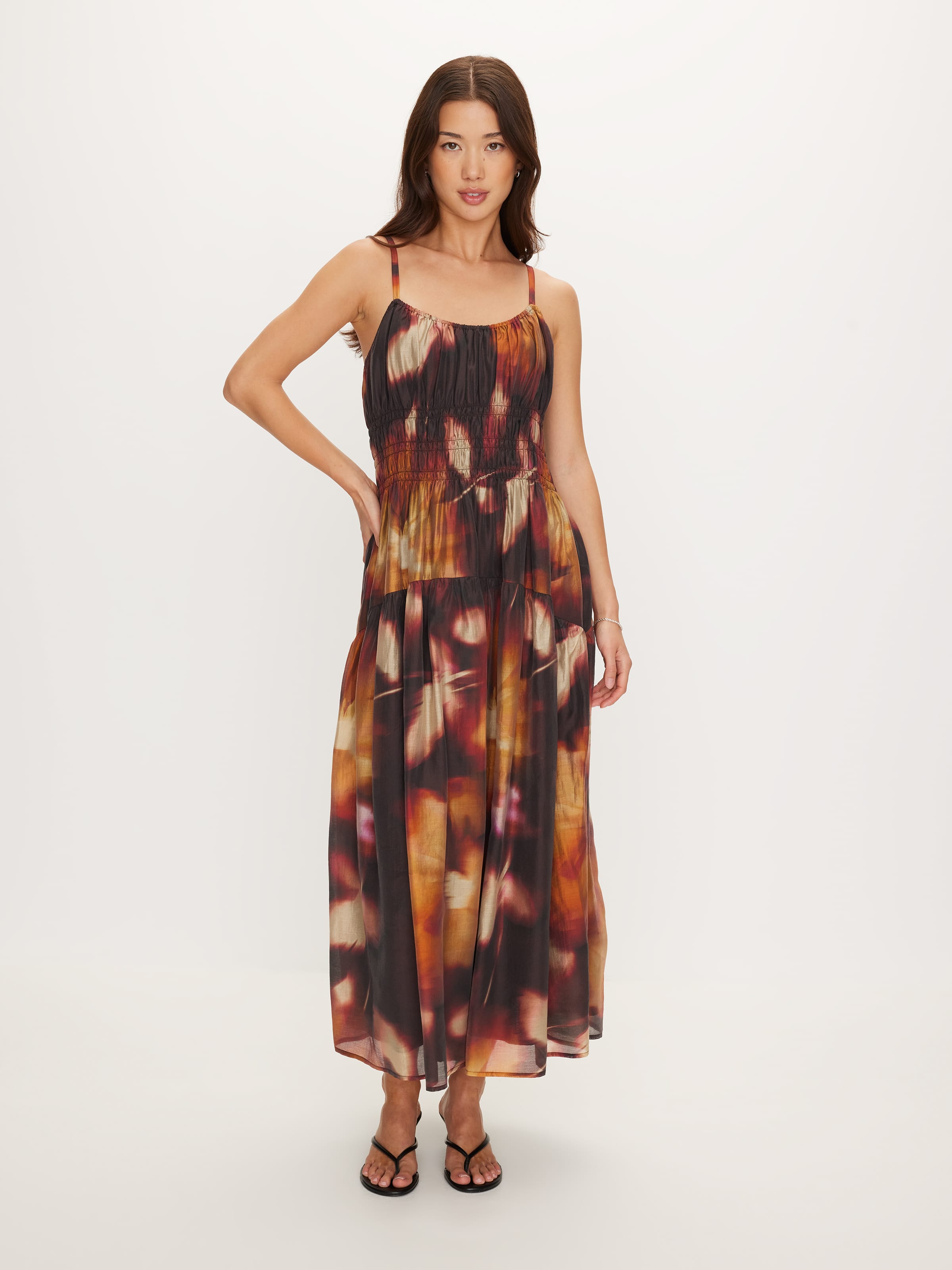 P1 Queenie Ruched Midi Dress