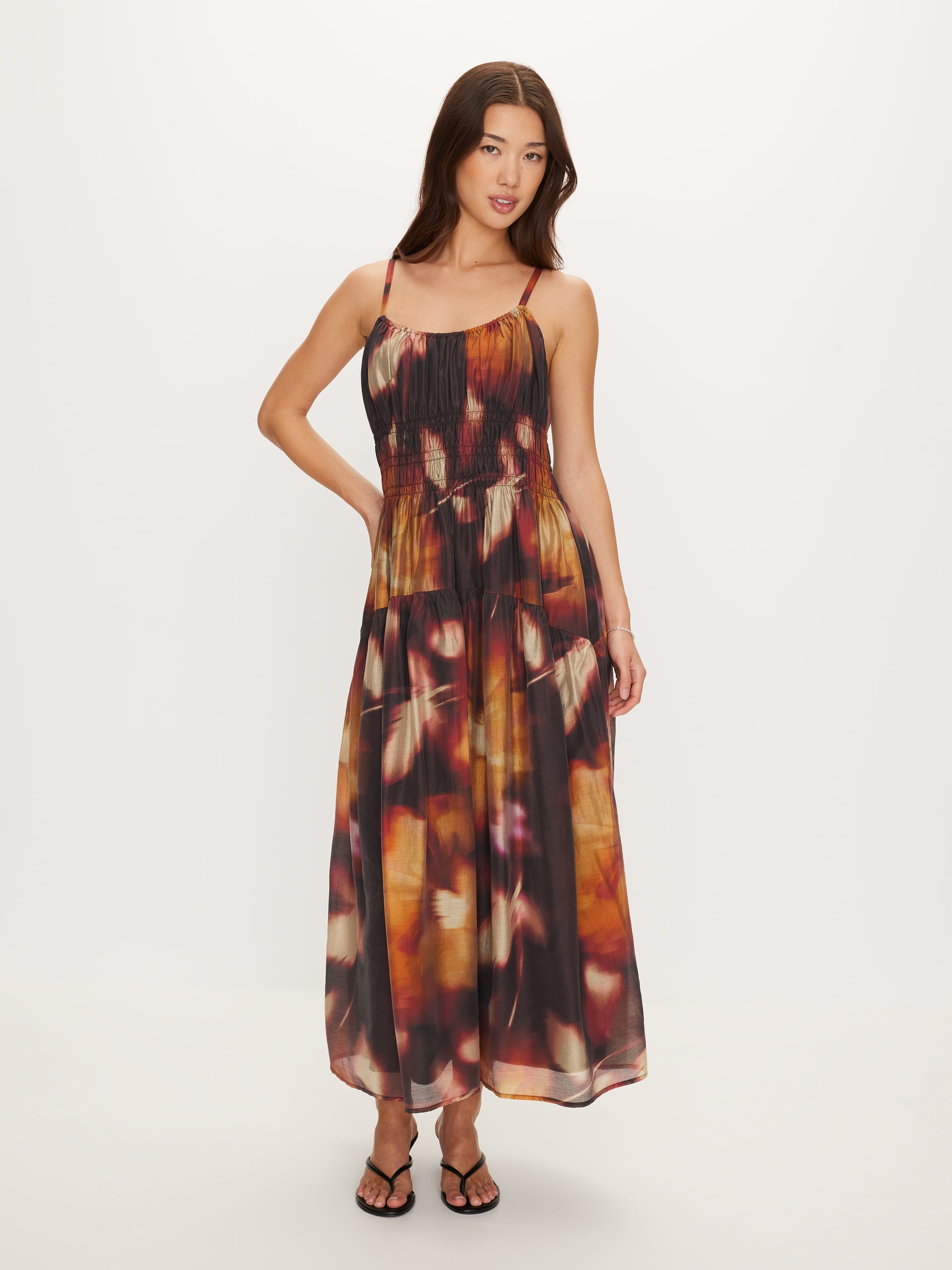 P1 Queenie Ruched Midi Dress