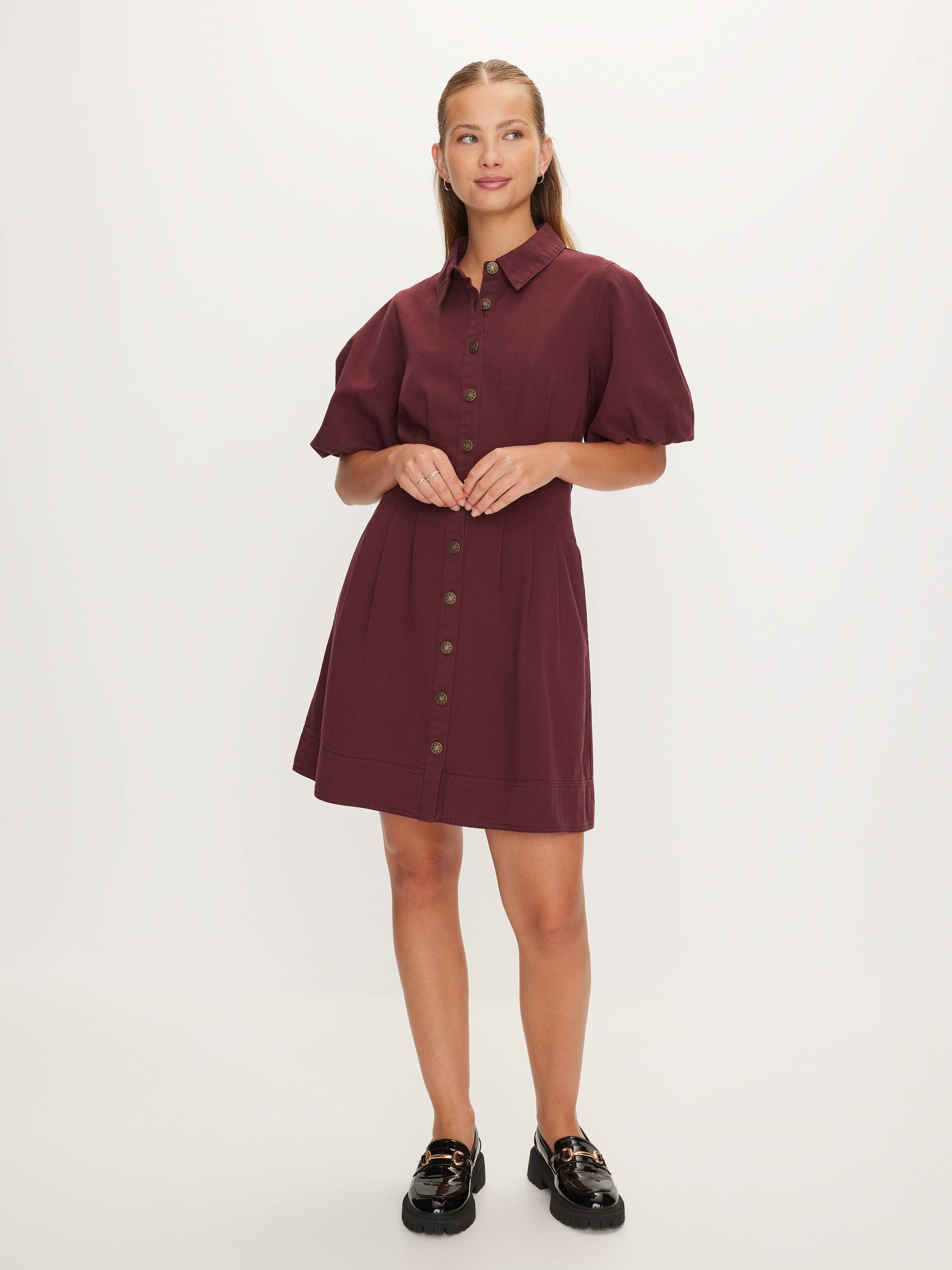 Paloma Puff Sleeve Denim Mini