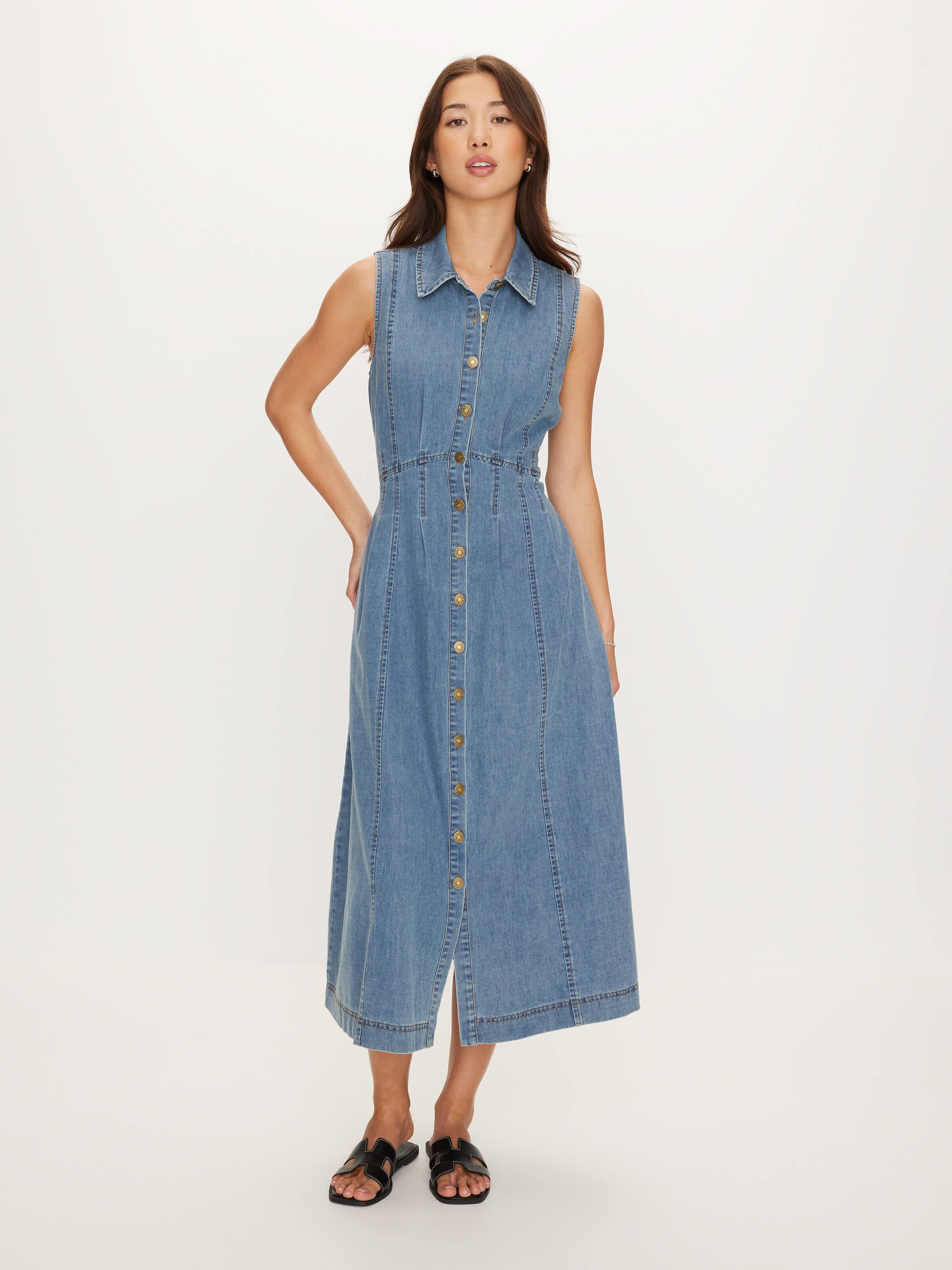 Adela Sleeveless Denim Midi