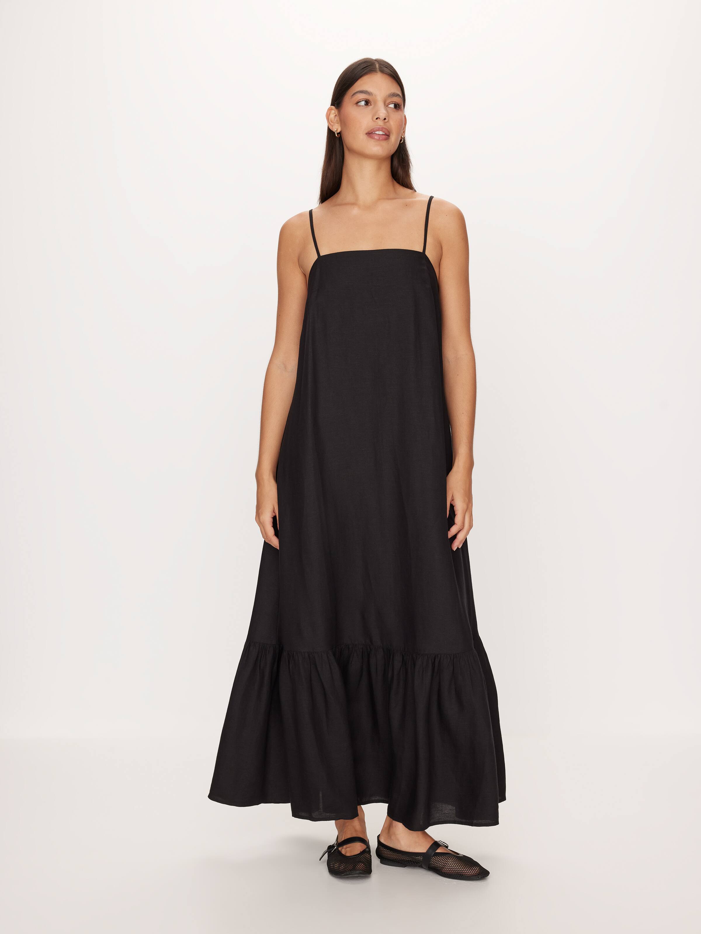 Linen Blend Sundress Midi