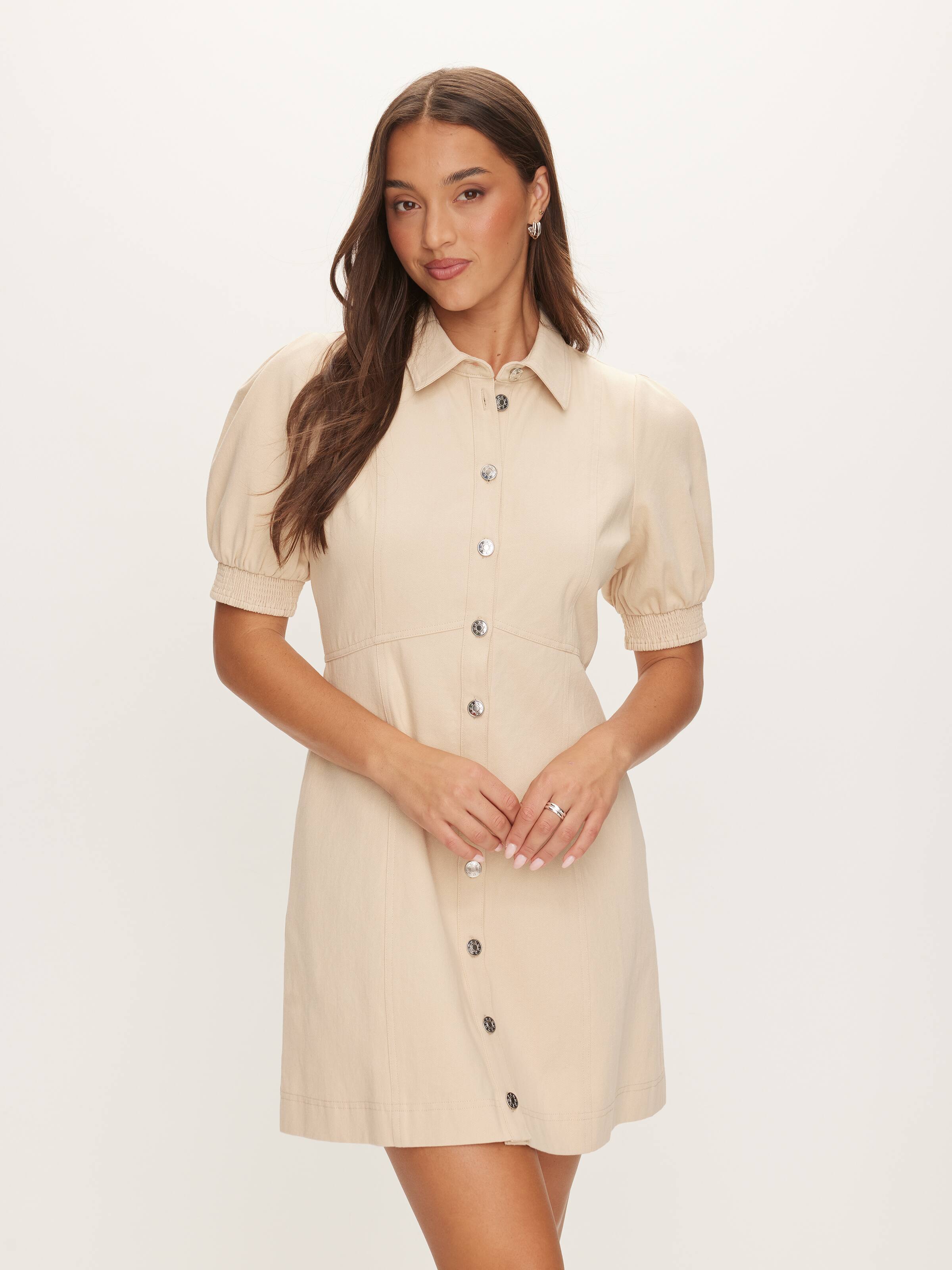 Candice Denim Short Sleeve Mini Dress