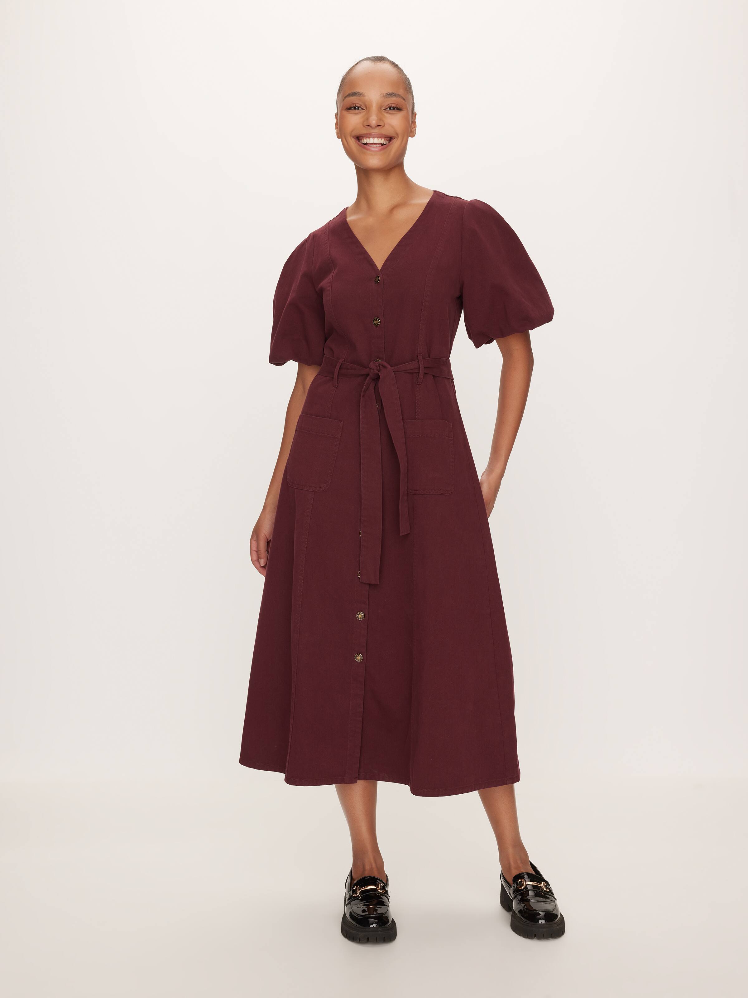 Calista Denim V-Neck Midi