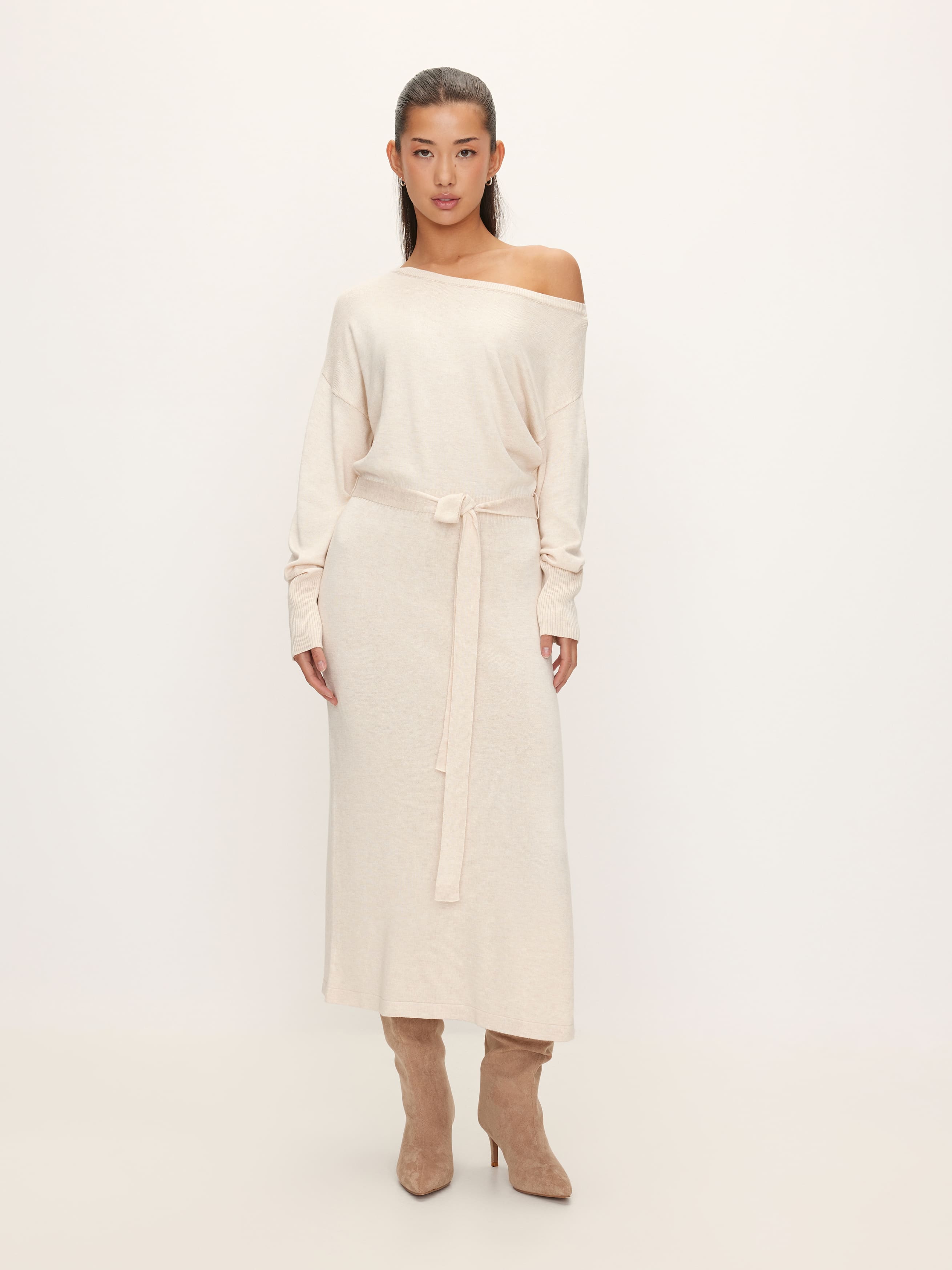 Colette Off Shoulder Knit Midi Dress