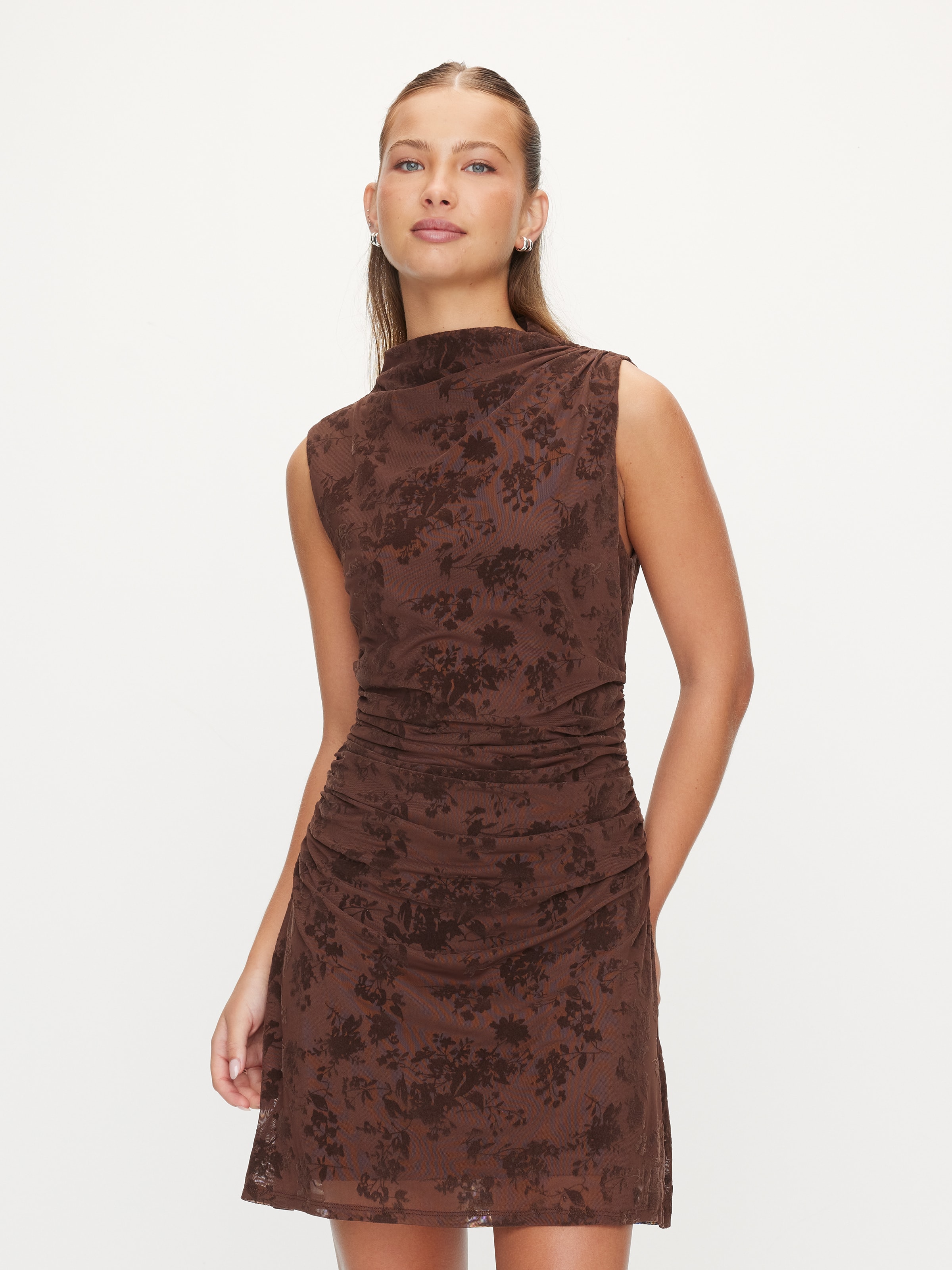 Ada Sleve Less Mesh Mini Dress