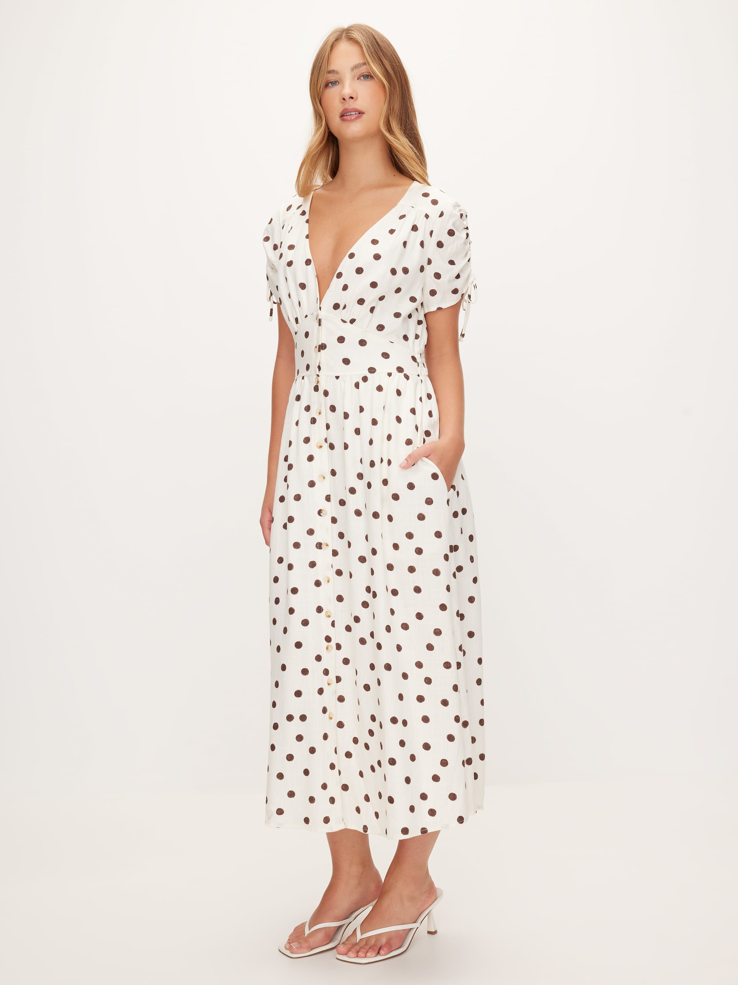 Milly Linen Blend Midi Dress