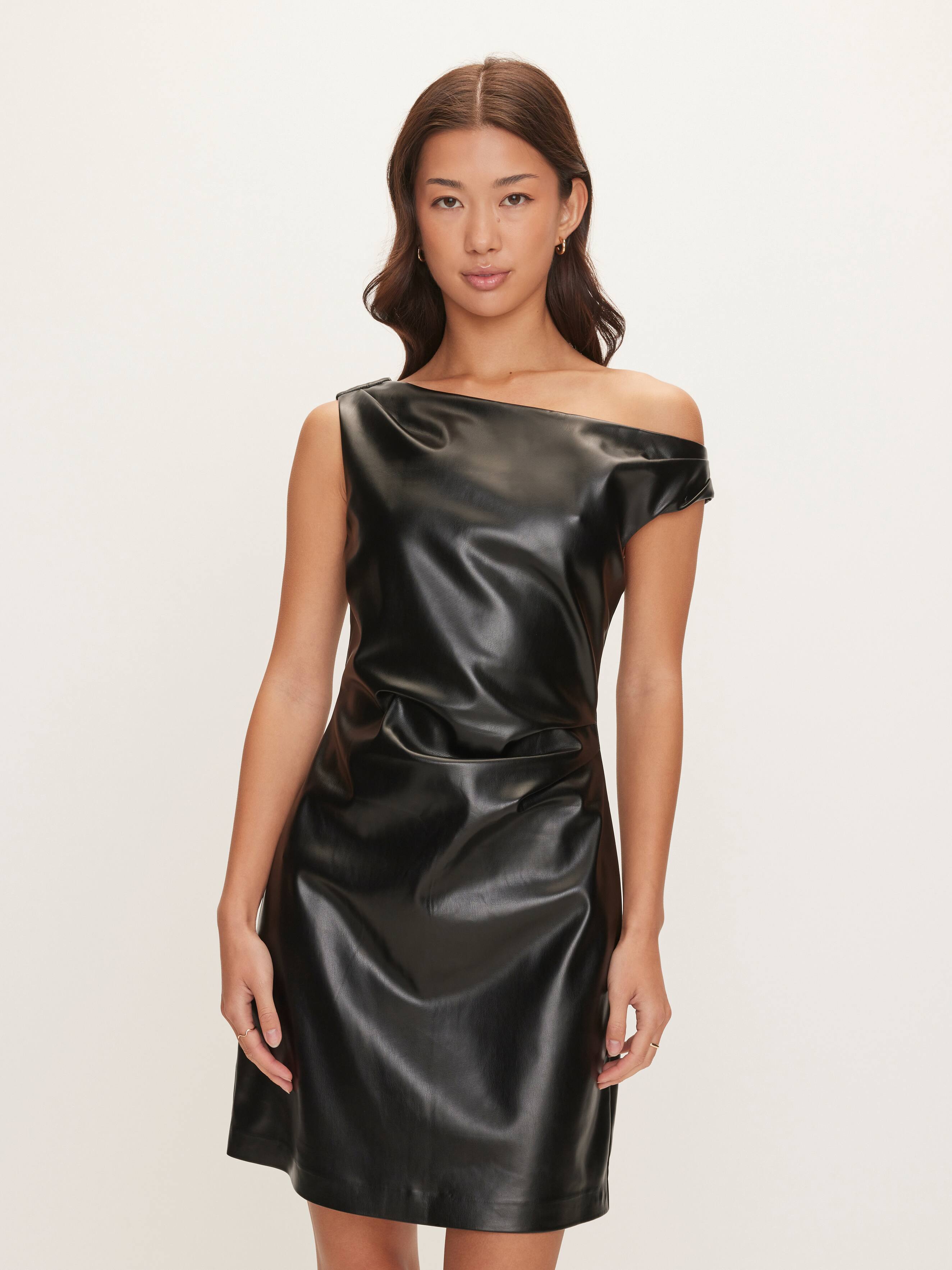 Scotty Ruched Pu Mini Dress