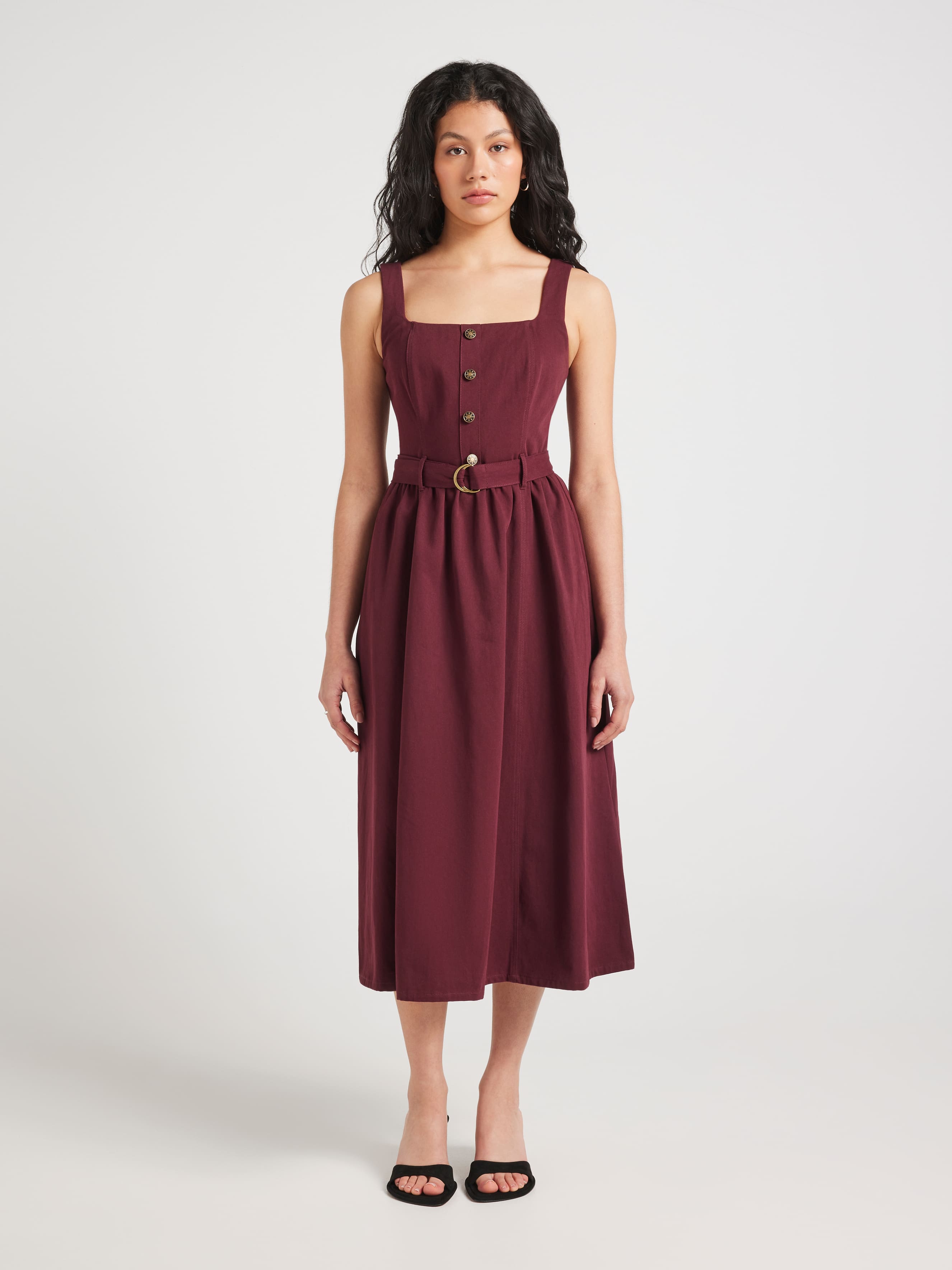 Pure Denim Sleeveless Midi Dress