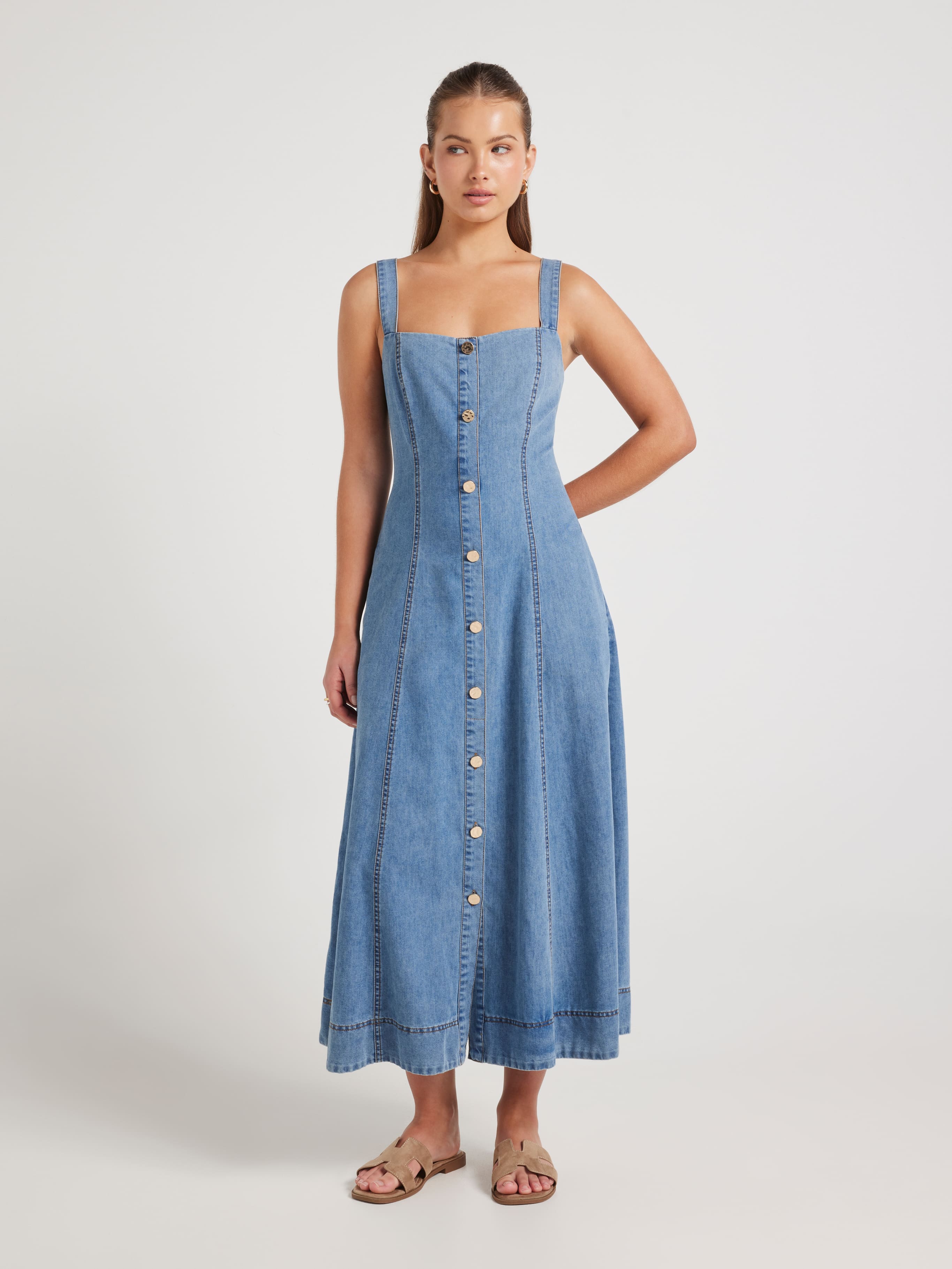 Valentina Denim Midi Dress