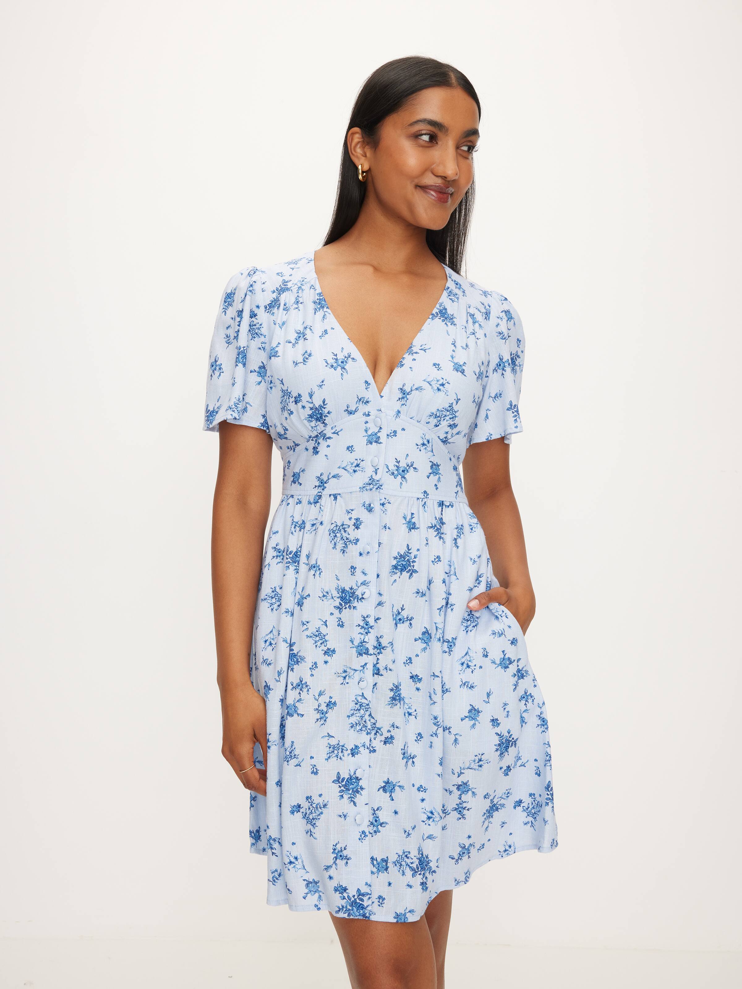 Emily Button Through Mini Dress
