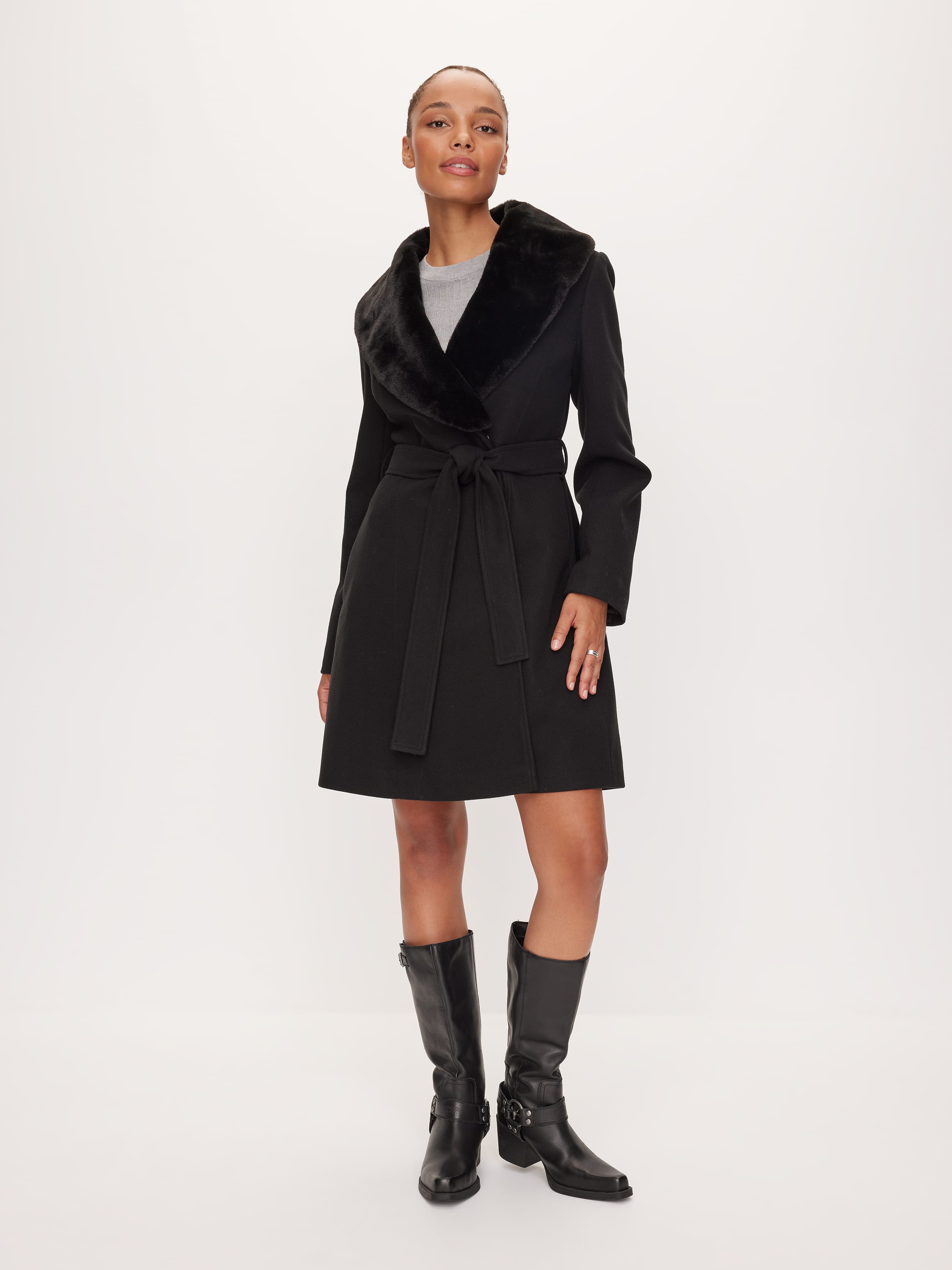 Image for Stockholm Faux Fur Collar Coat from JustGroupNZ