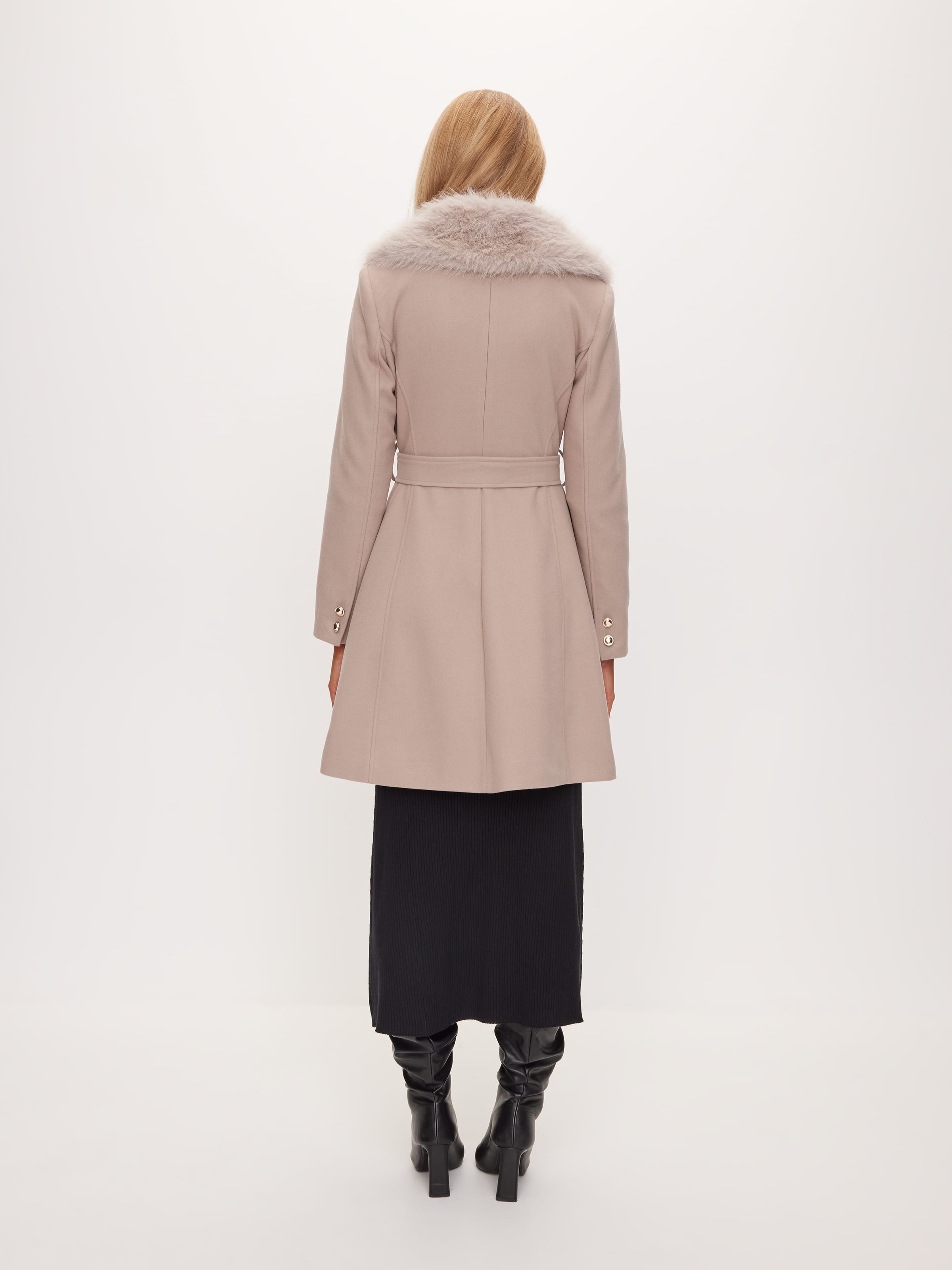 Image for Stockholm Faux Fur Collar Coat from JustGroupNZ