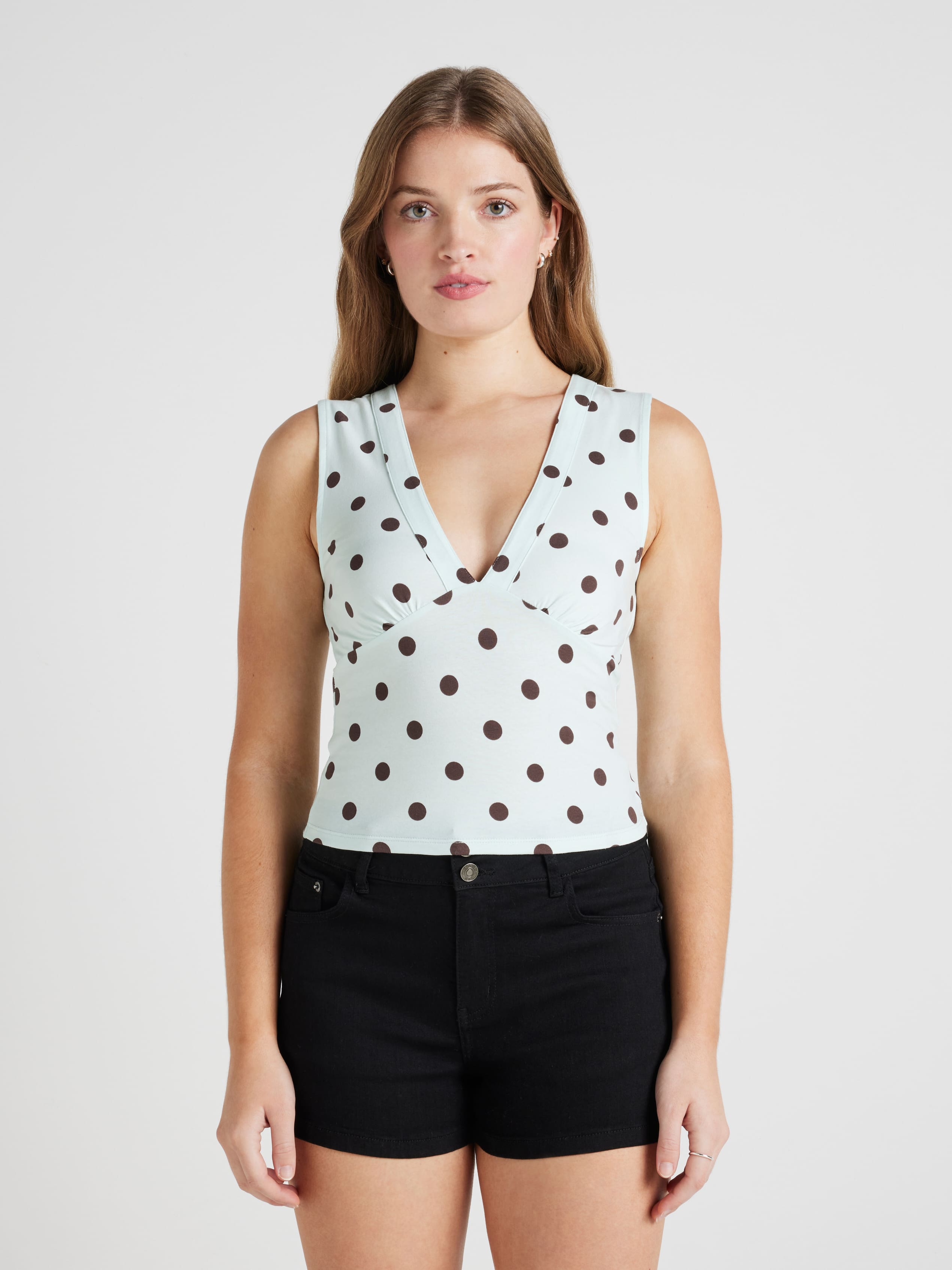 Gathered V Neck Tank