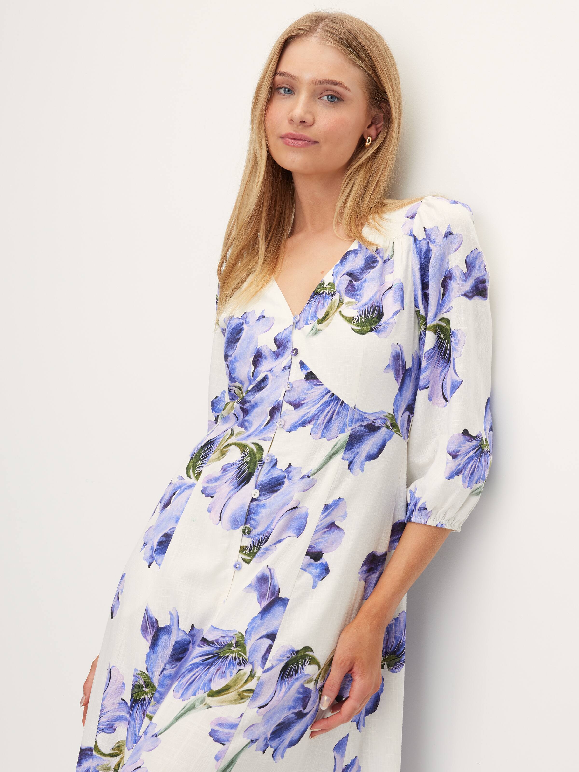 Iris 3/4 Sleeve Midi Dress