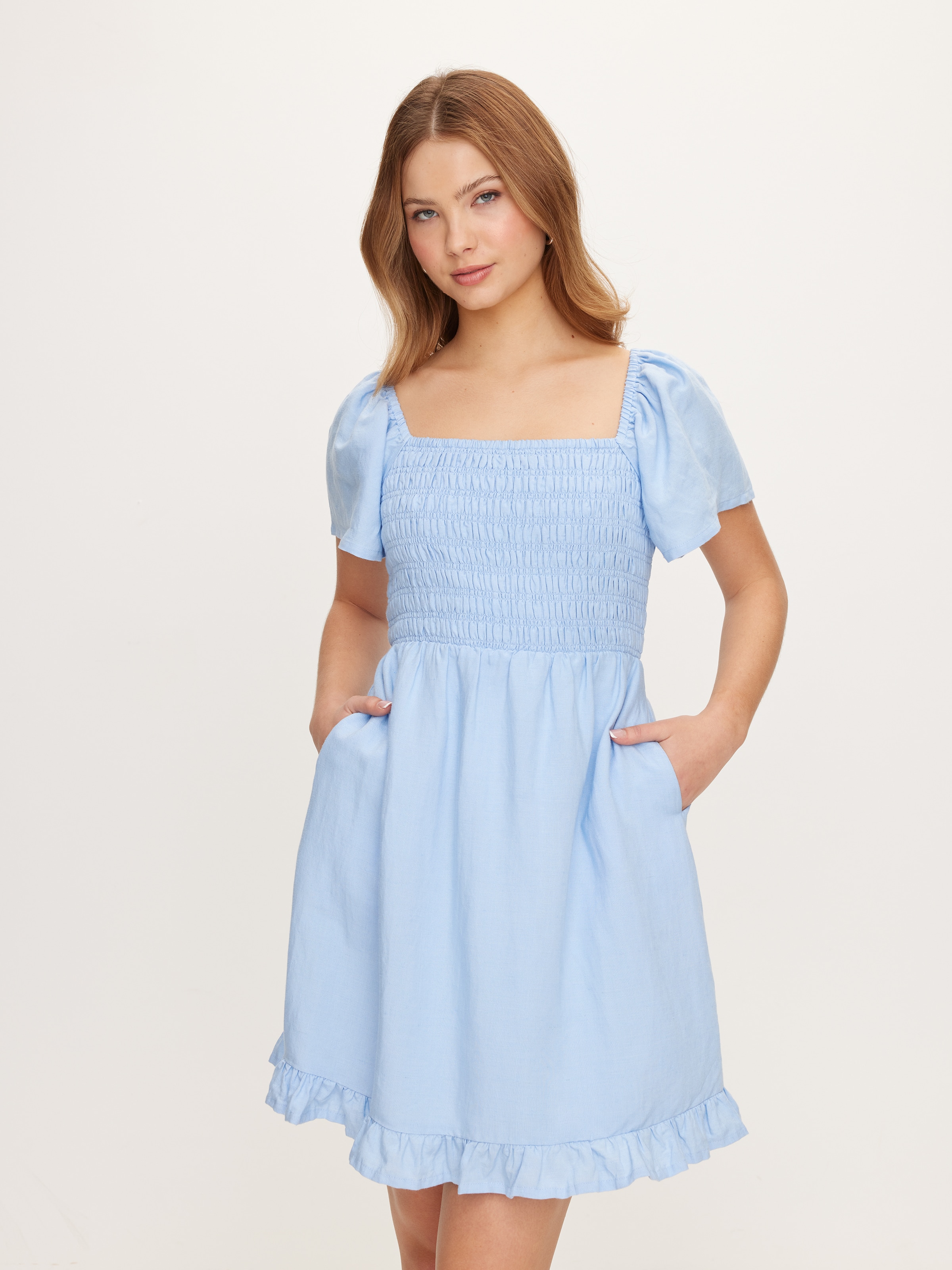 Miranda Shirred Mini Dress