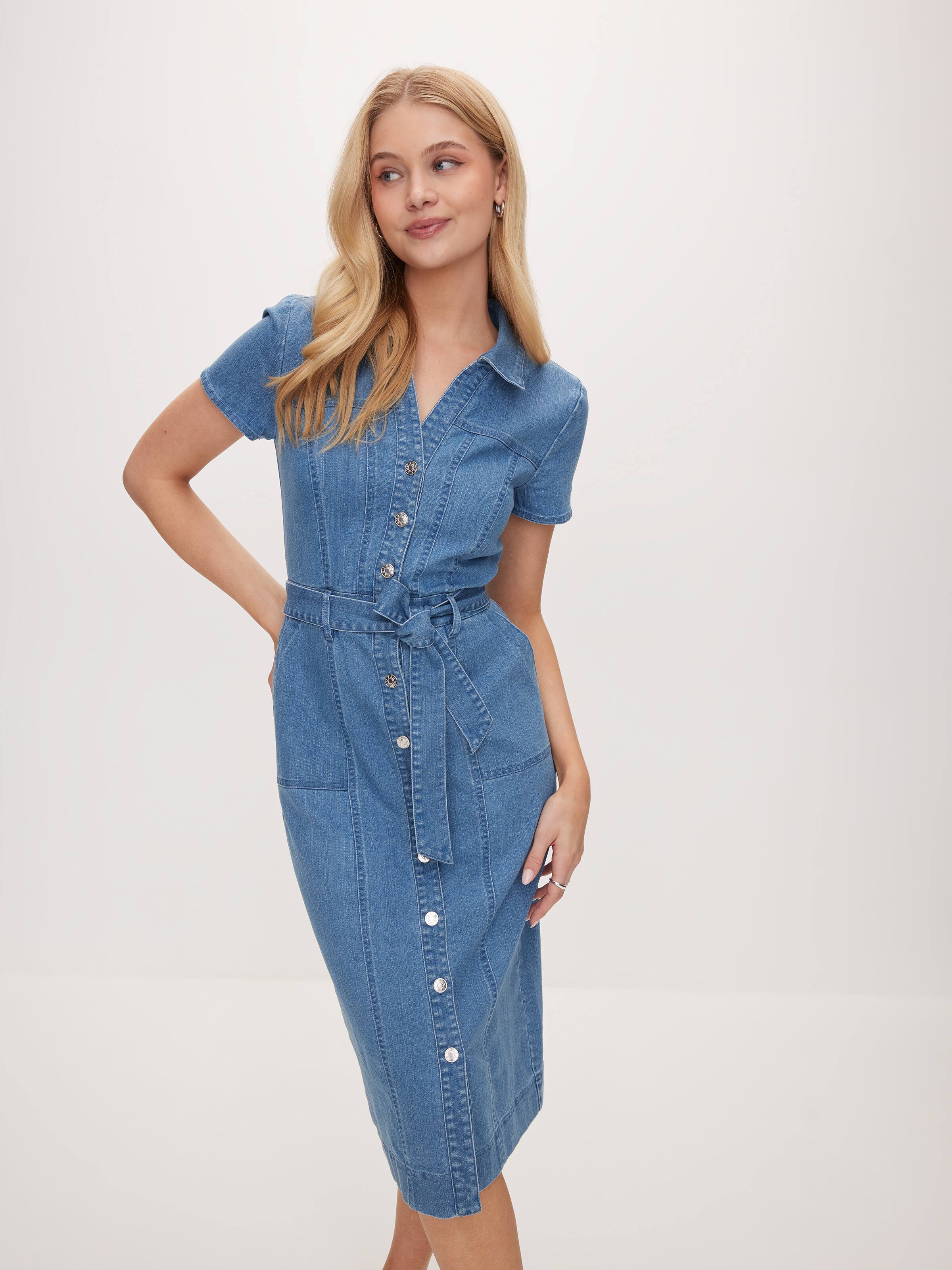 Peyton Denim Midi Dress