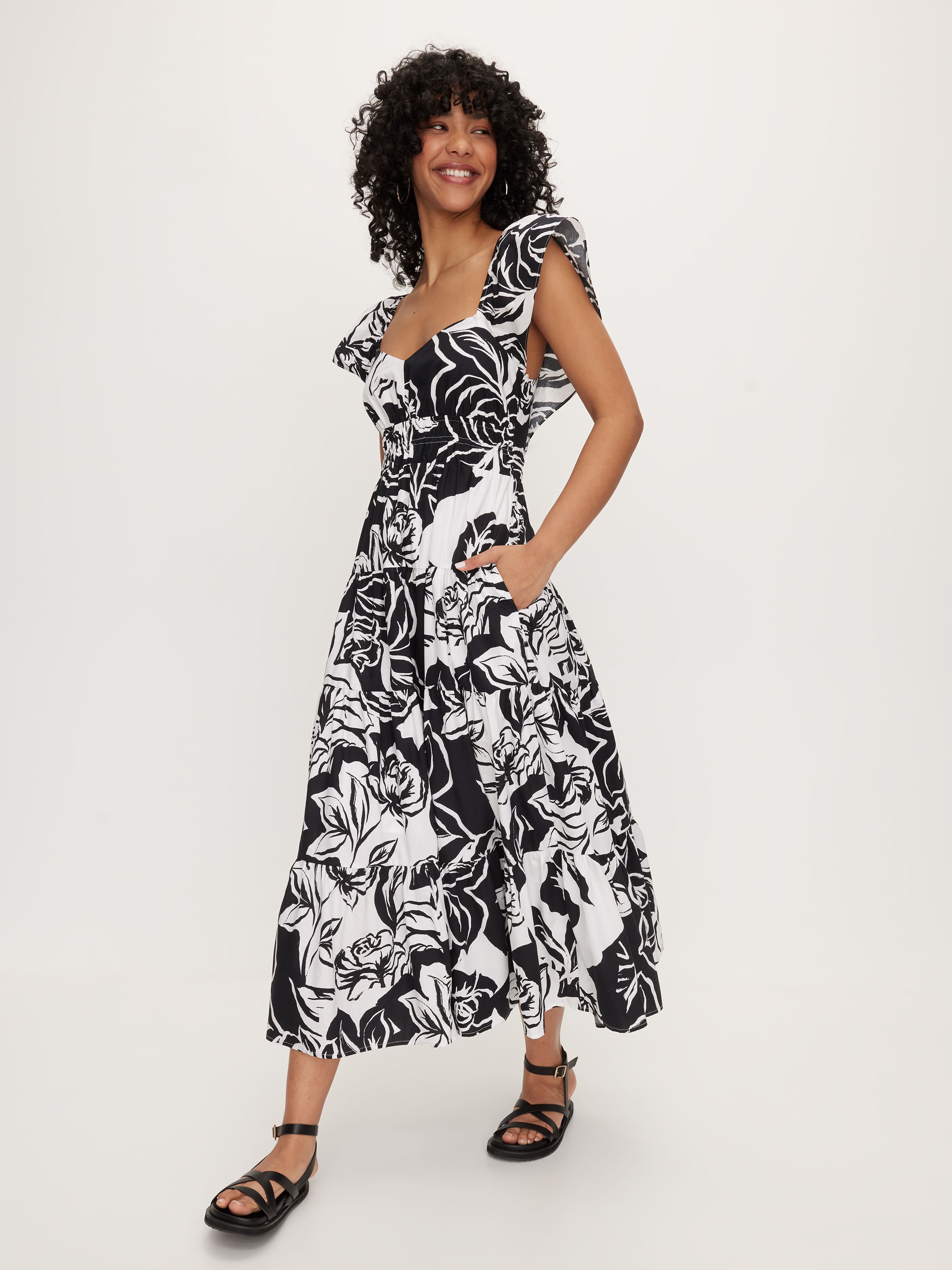 Lena Frill Midi Dress