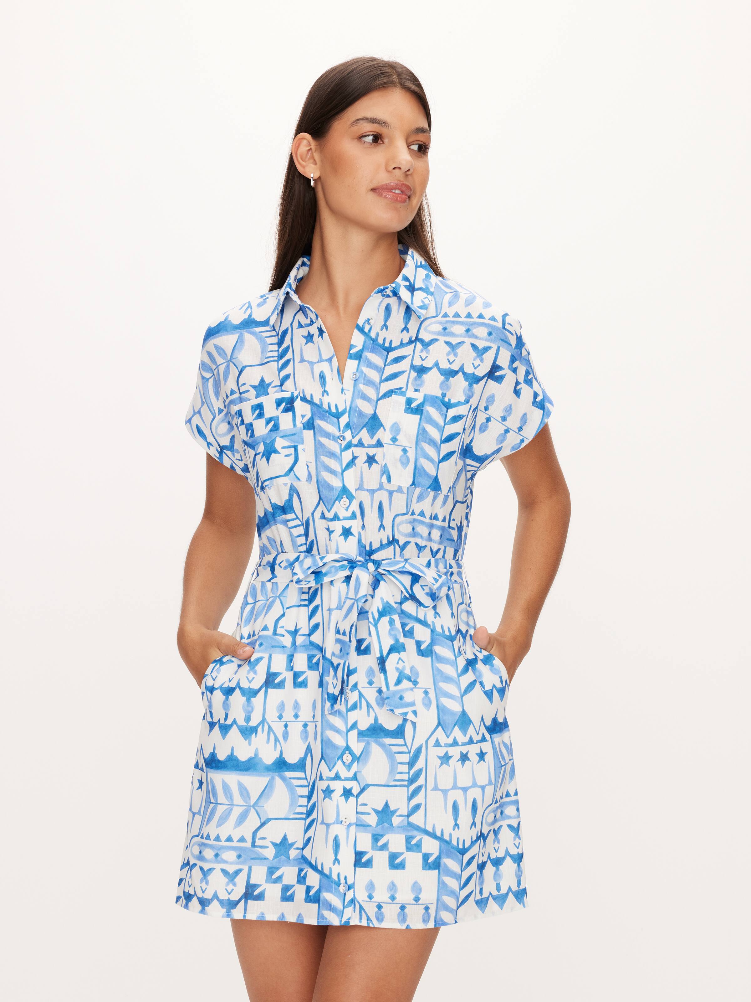 Renee Taha Printed Shirt Dress
