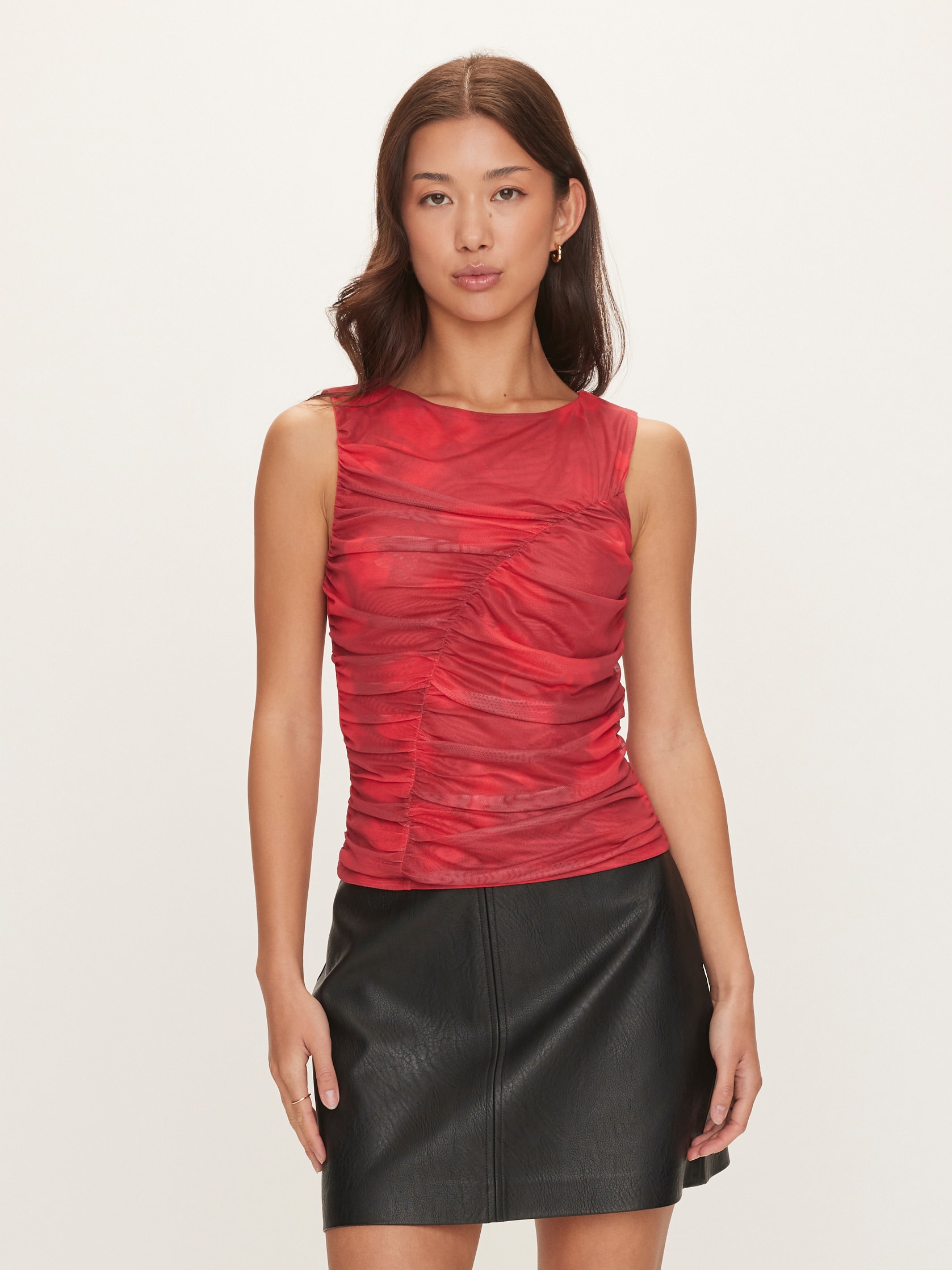 Blaire Rouched Mesh Top