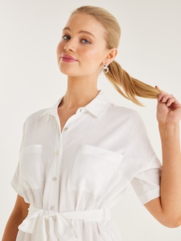Tess Linen Shirt Dress