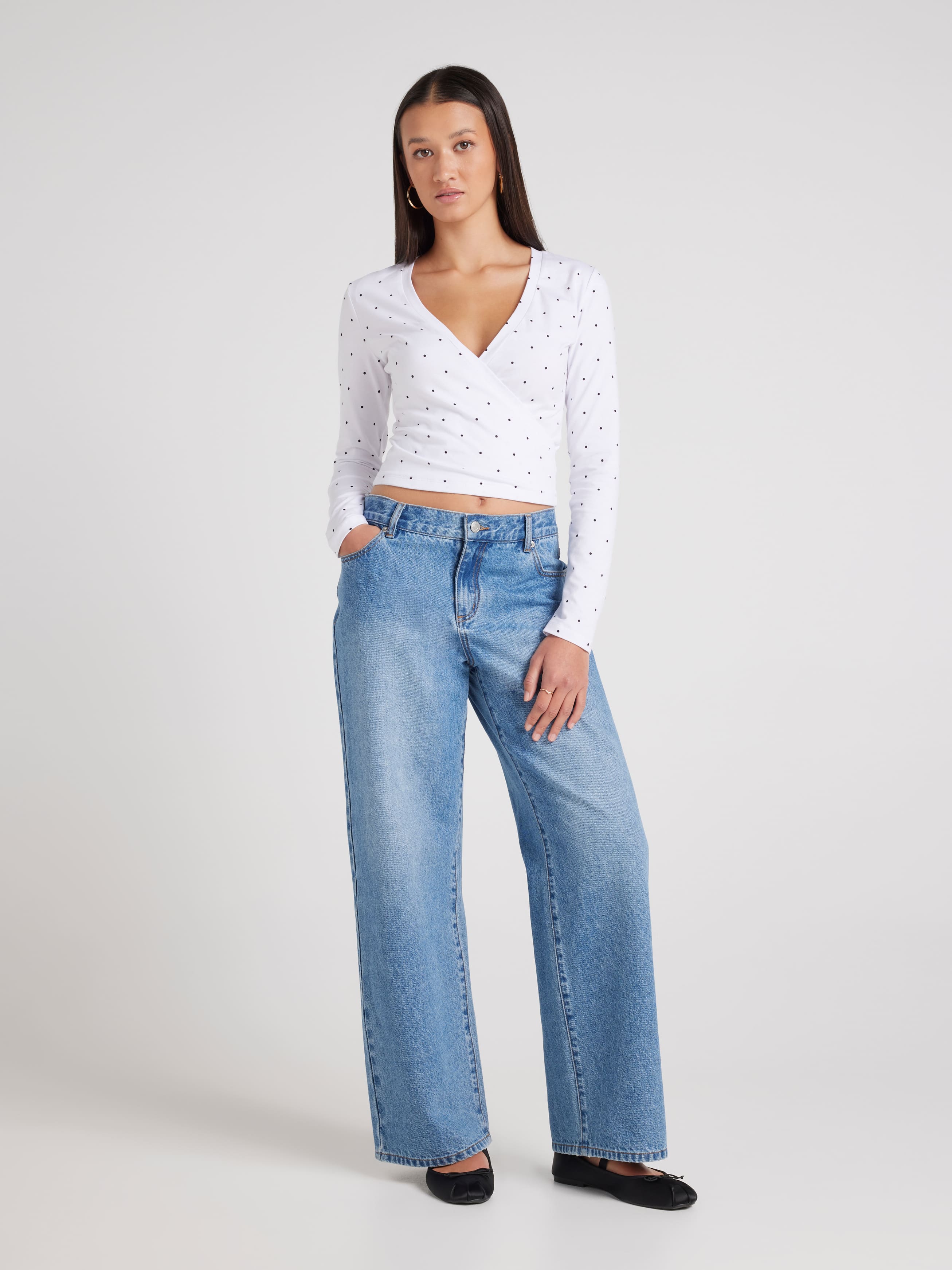 Wilma Wrap Long Sleeve Top