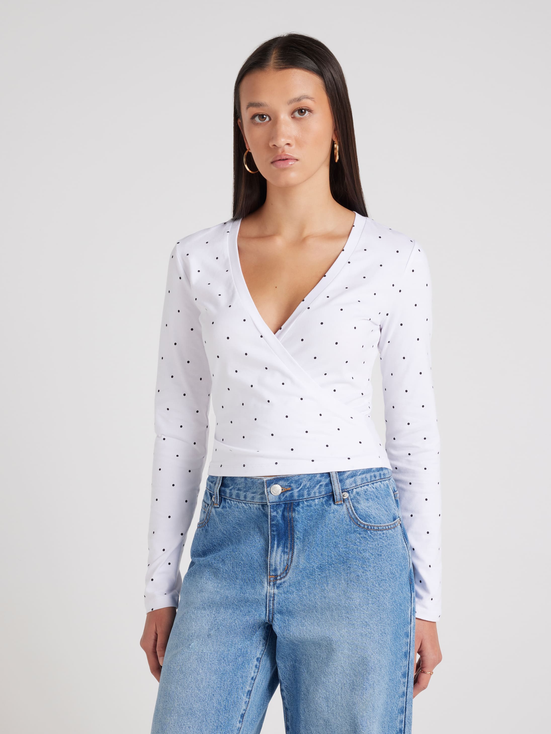 Wilma Wrap Long Sleeve Top