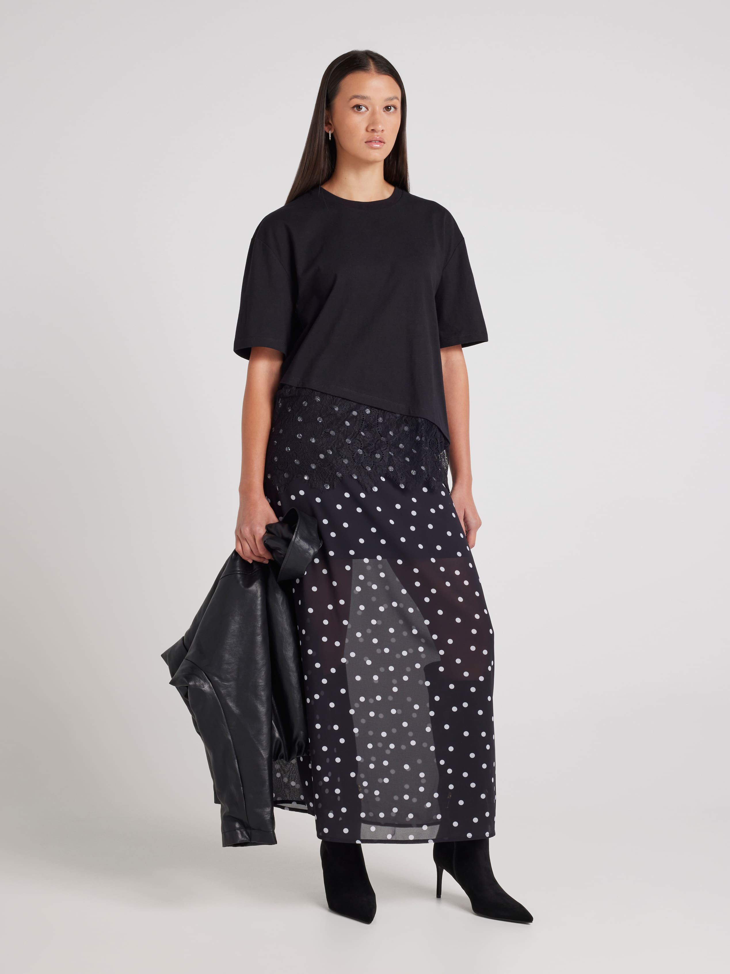 Oversized Lace Insert Tee