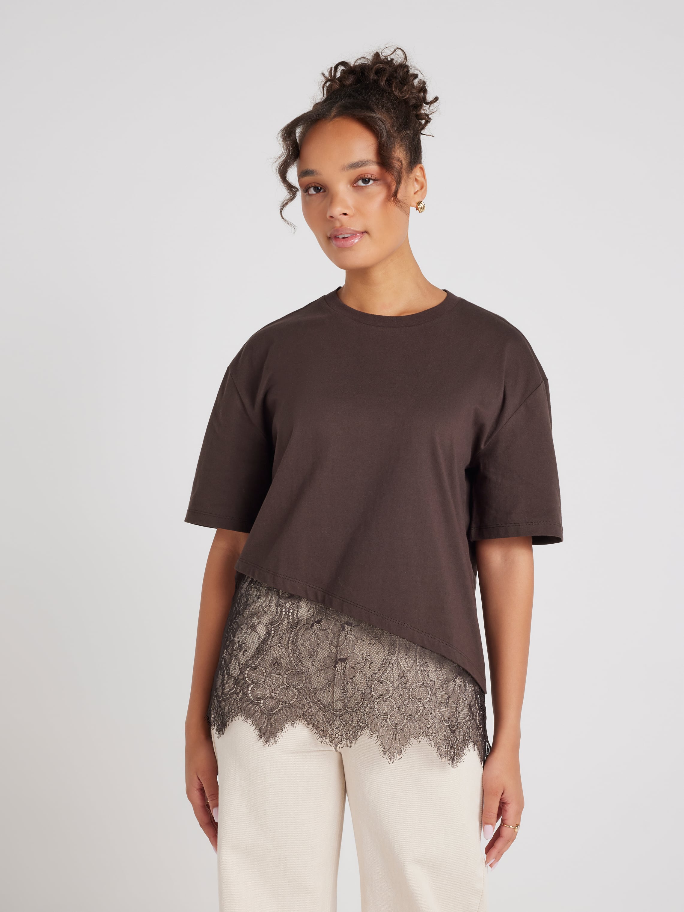 Oversized Lace Insert Tee