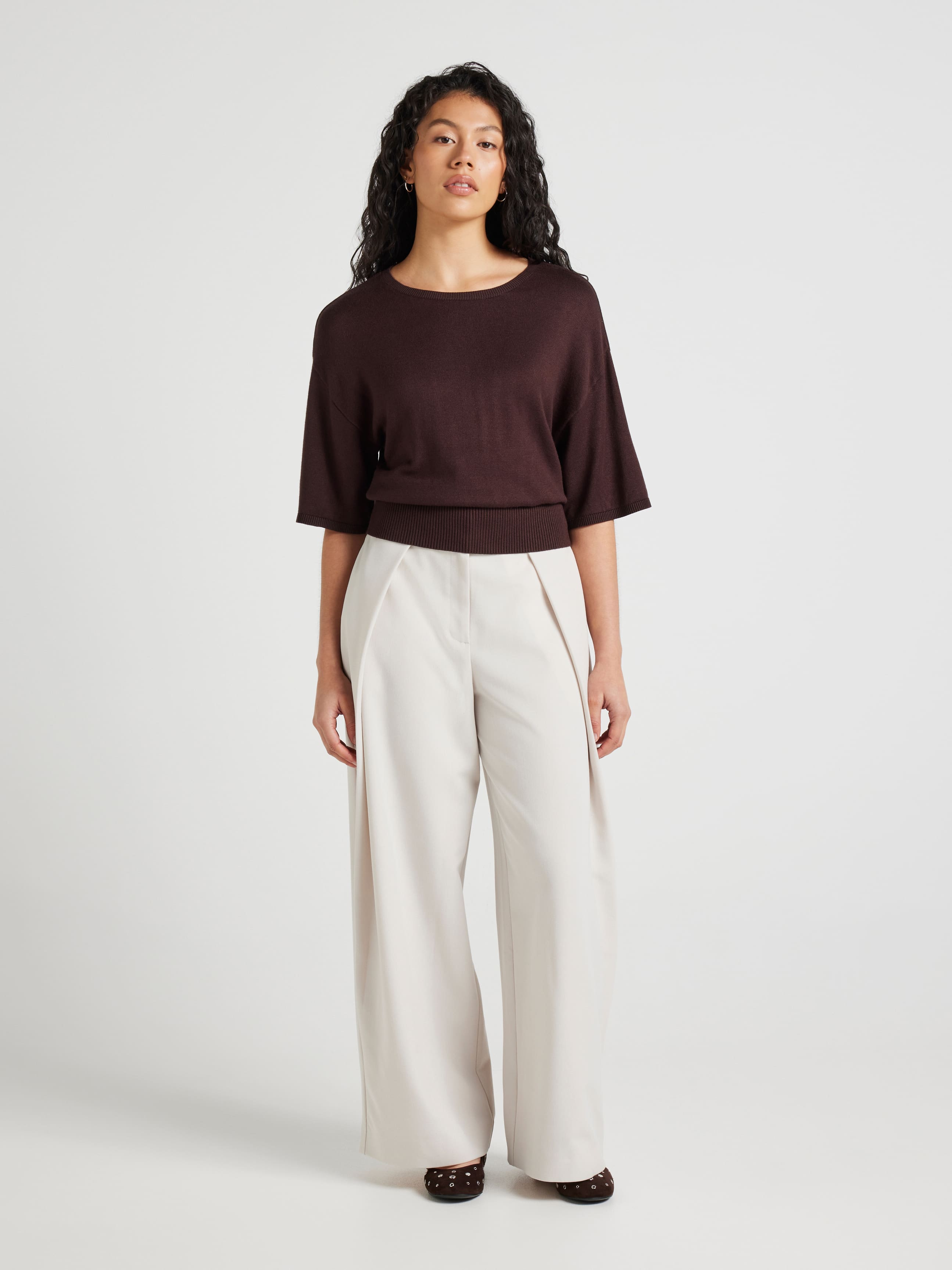 Ellie Basque Knit Top