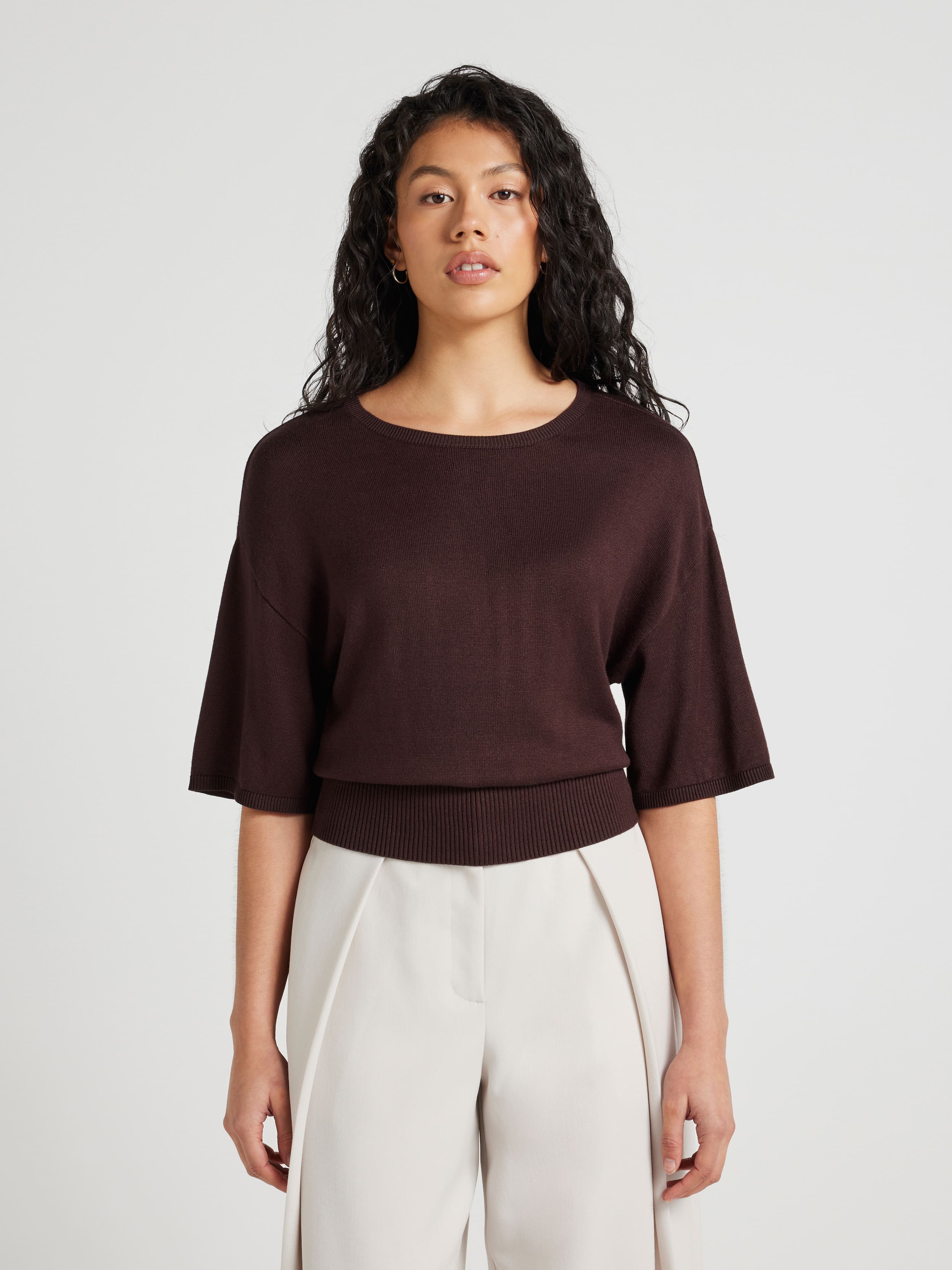 Ellie Basque Knit Top
