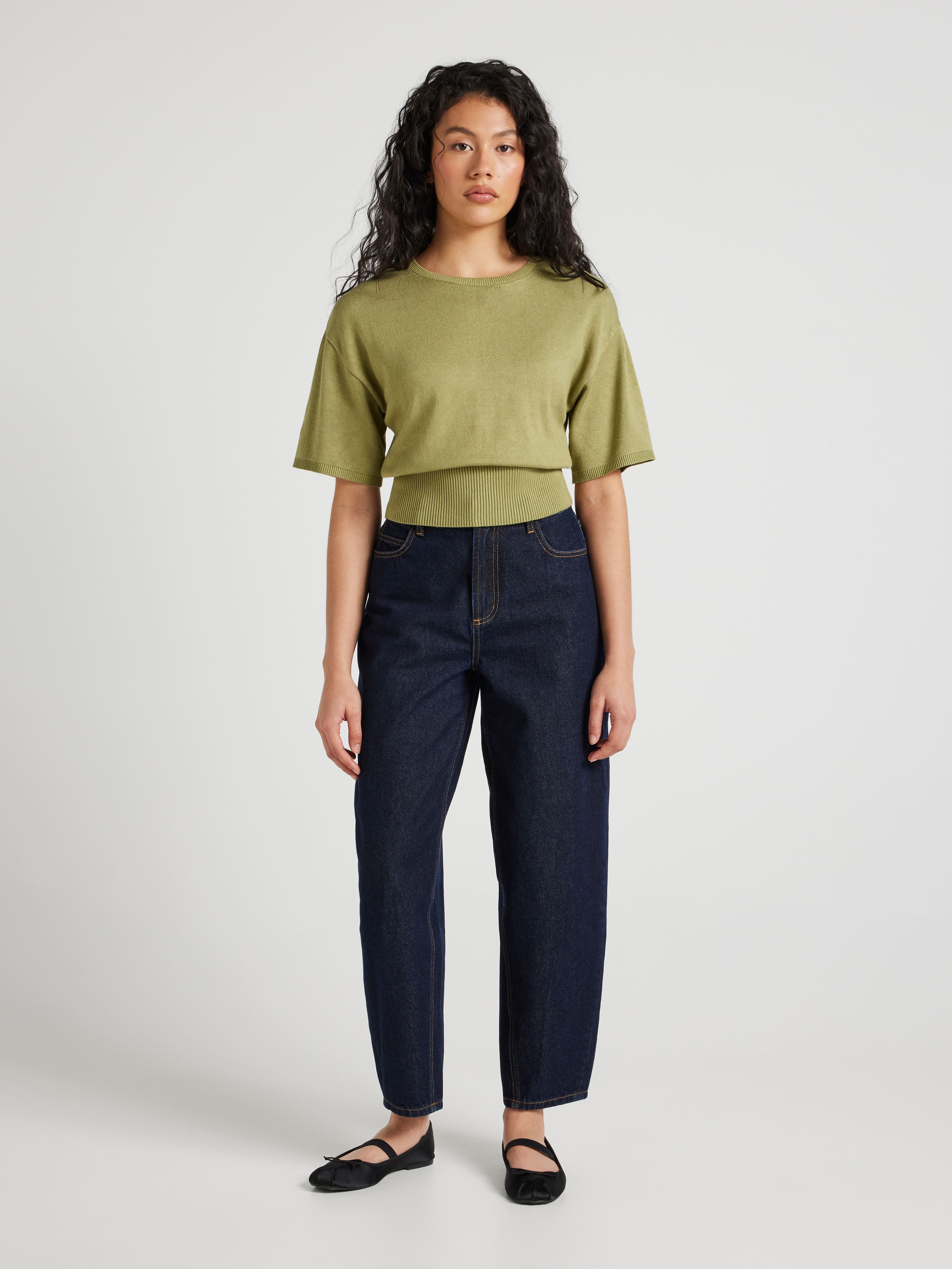 Ellie Basque Knit Top