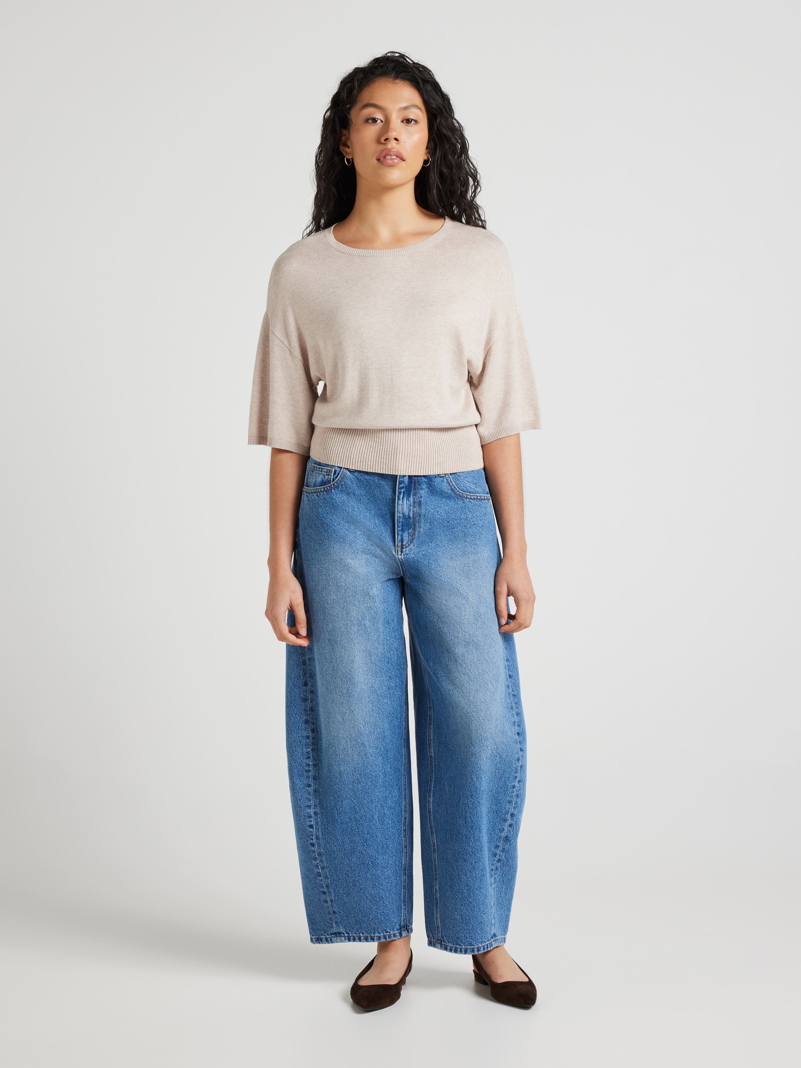 Ellie Basque Knit Top