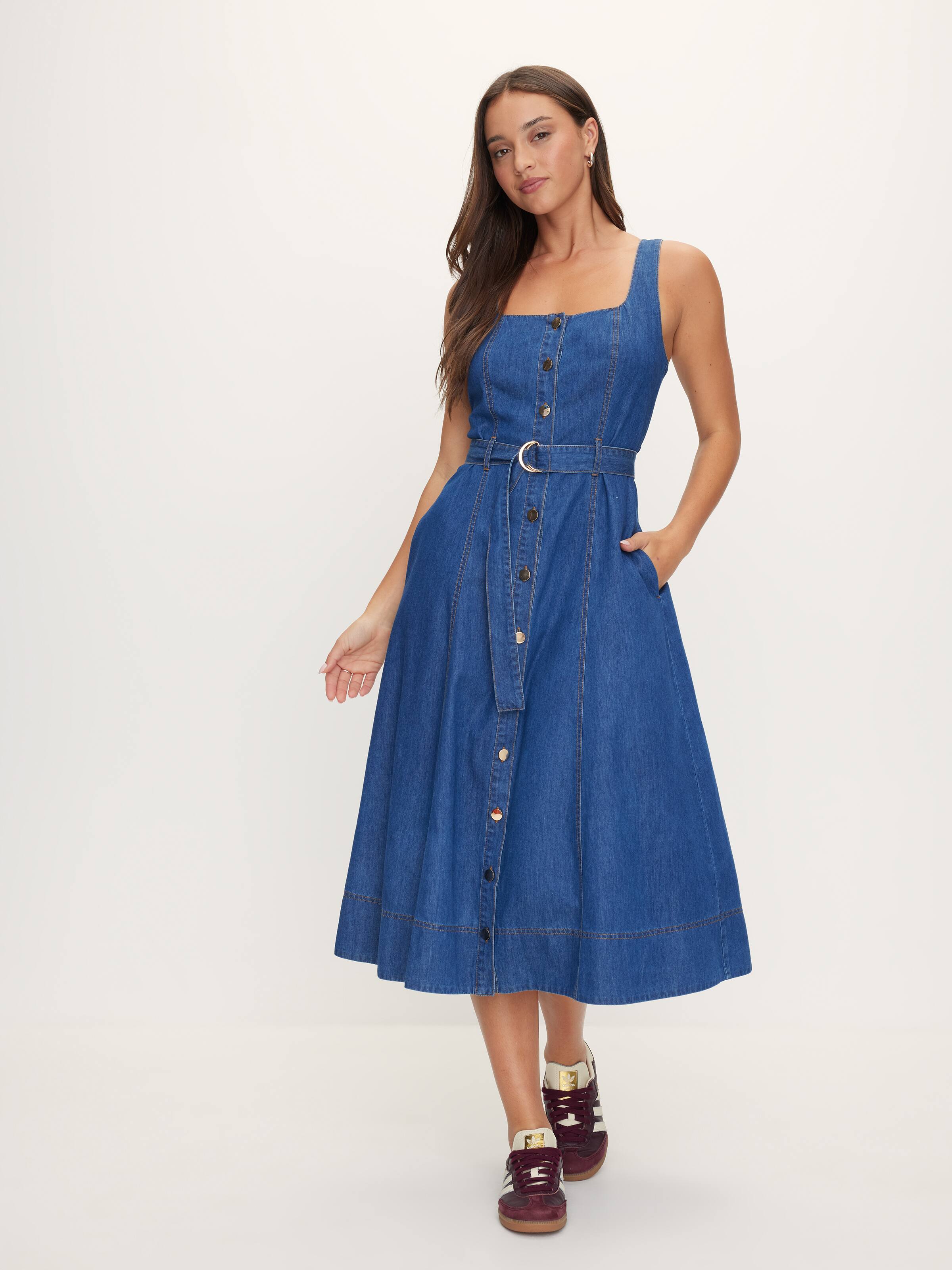 Hayley Denim Midi Dress