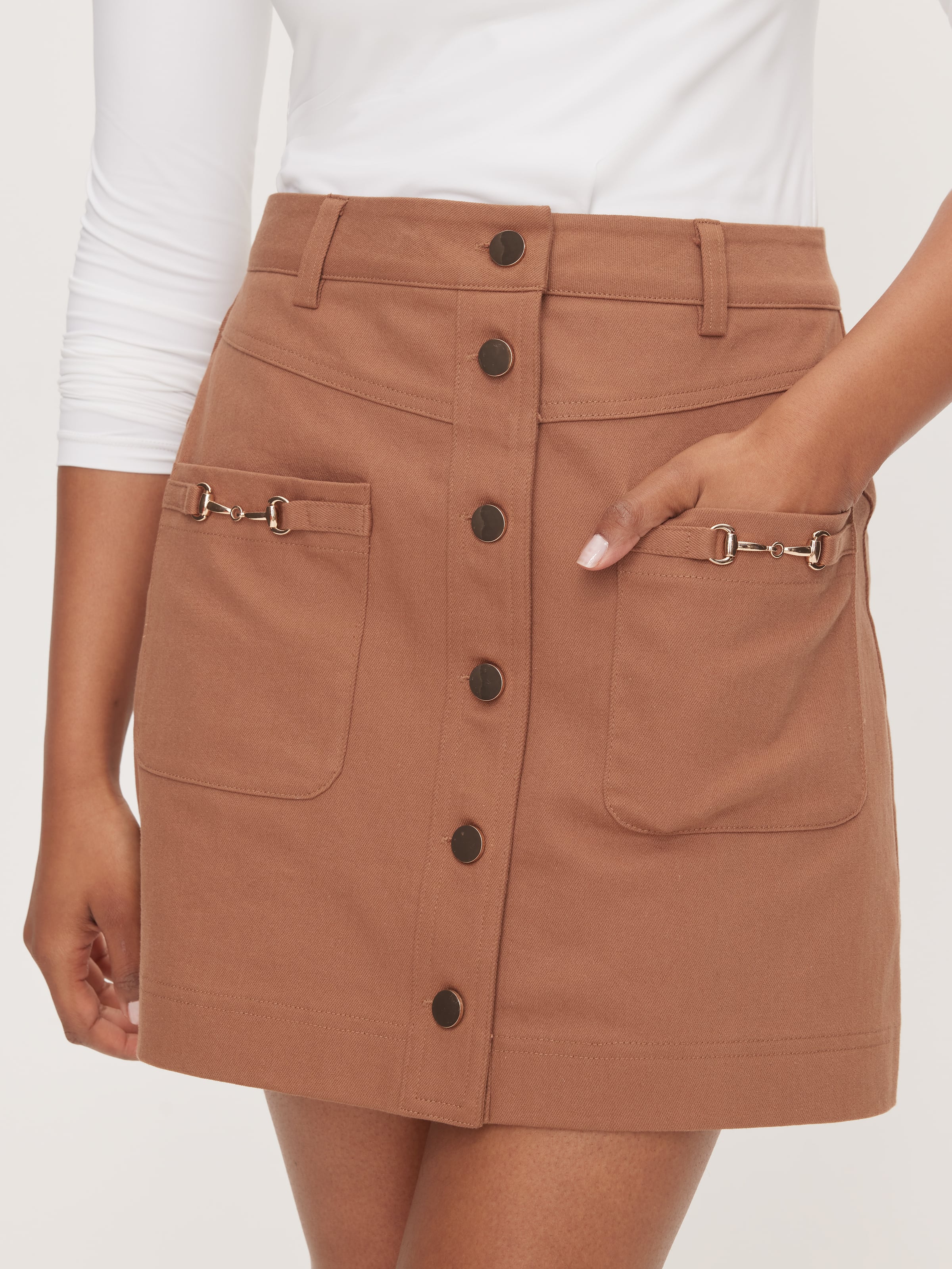 Irene Saddle Trim Mini Skirt