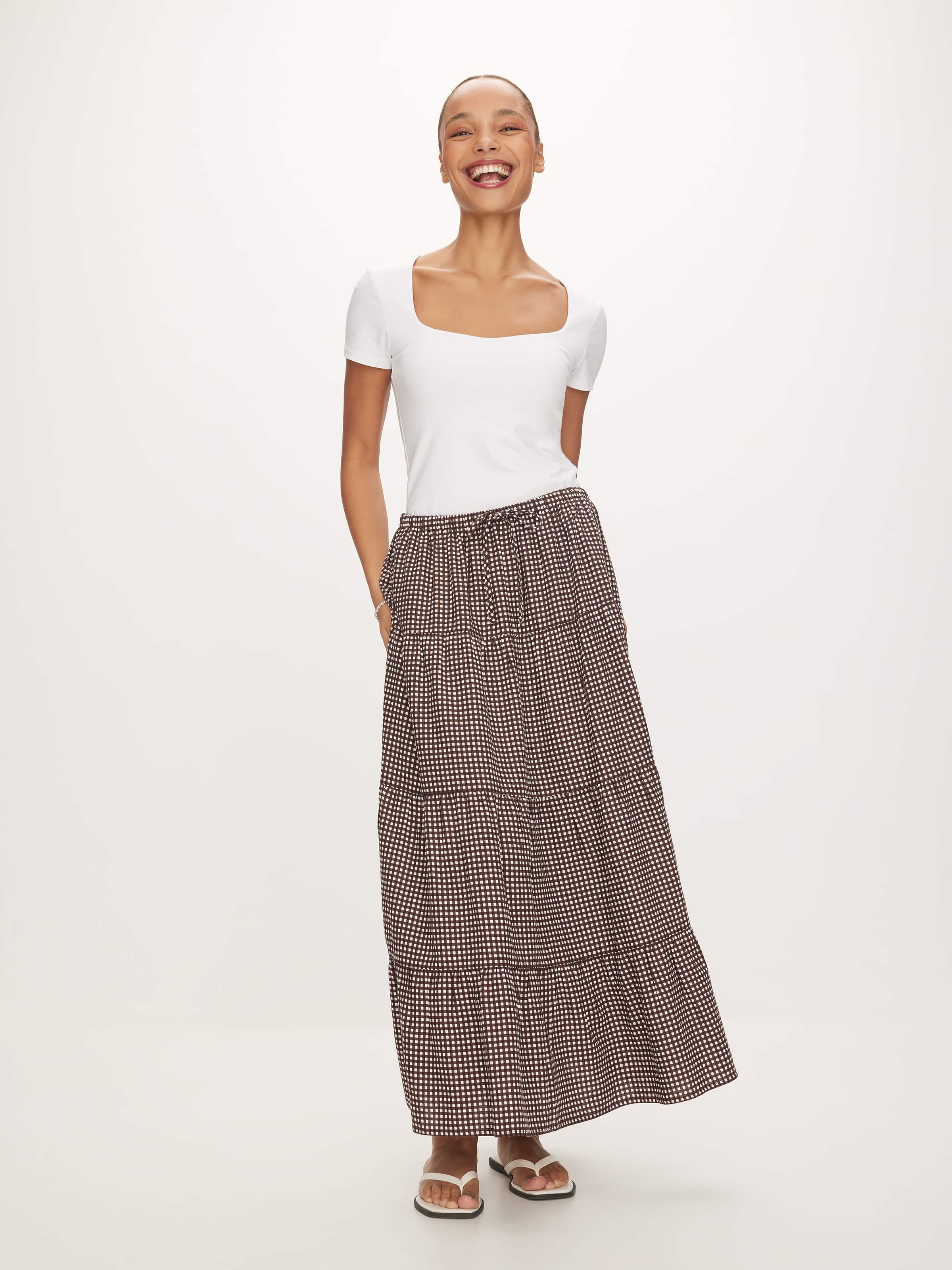 Catalina Tiered Midi Skirt