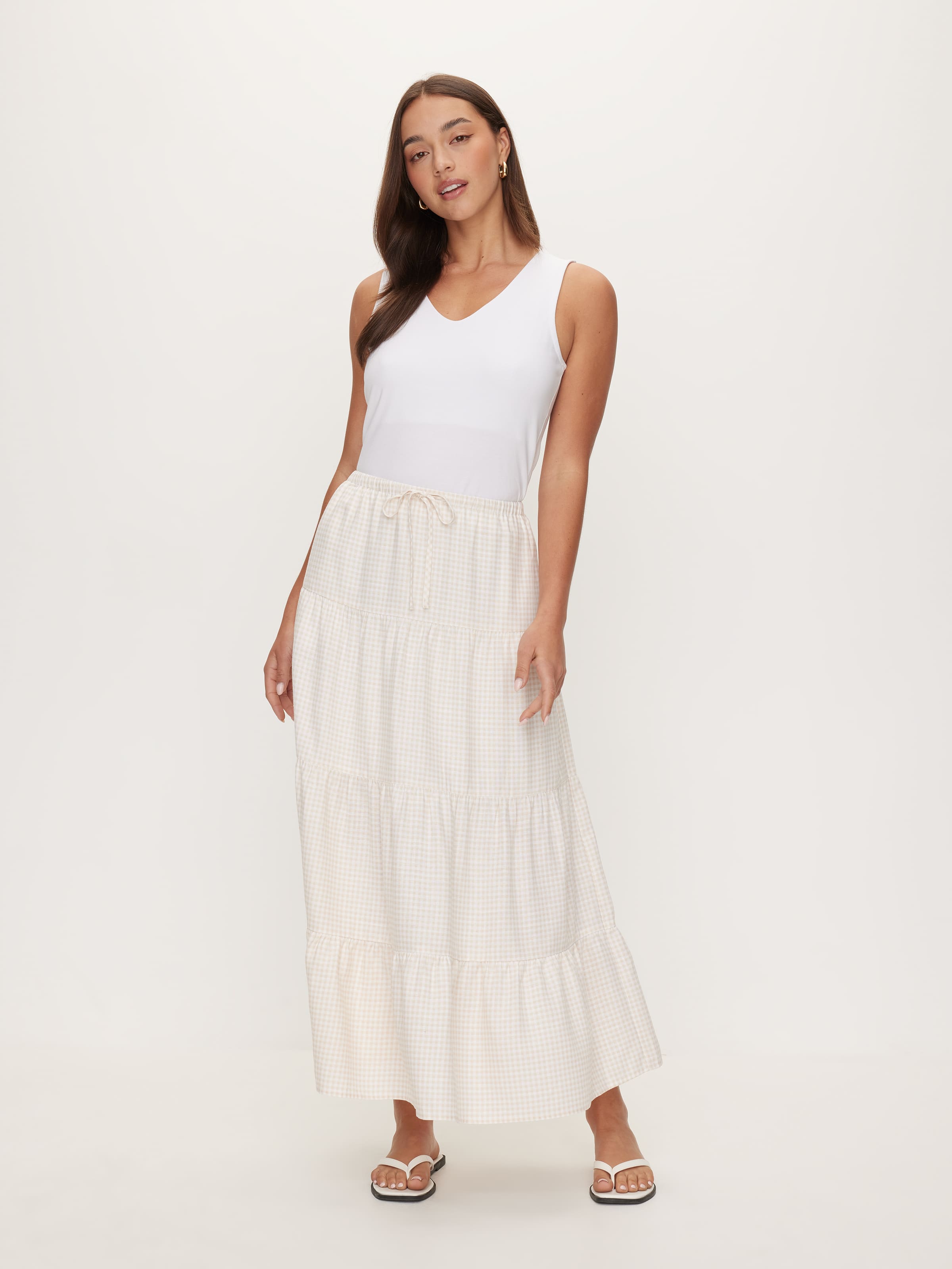 Catalina Tiered Midi Skirt