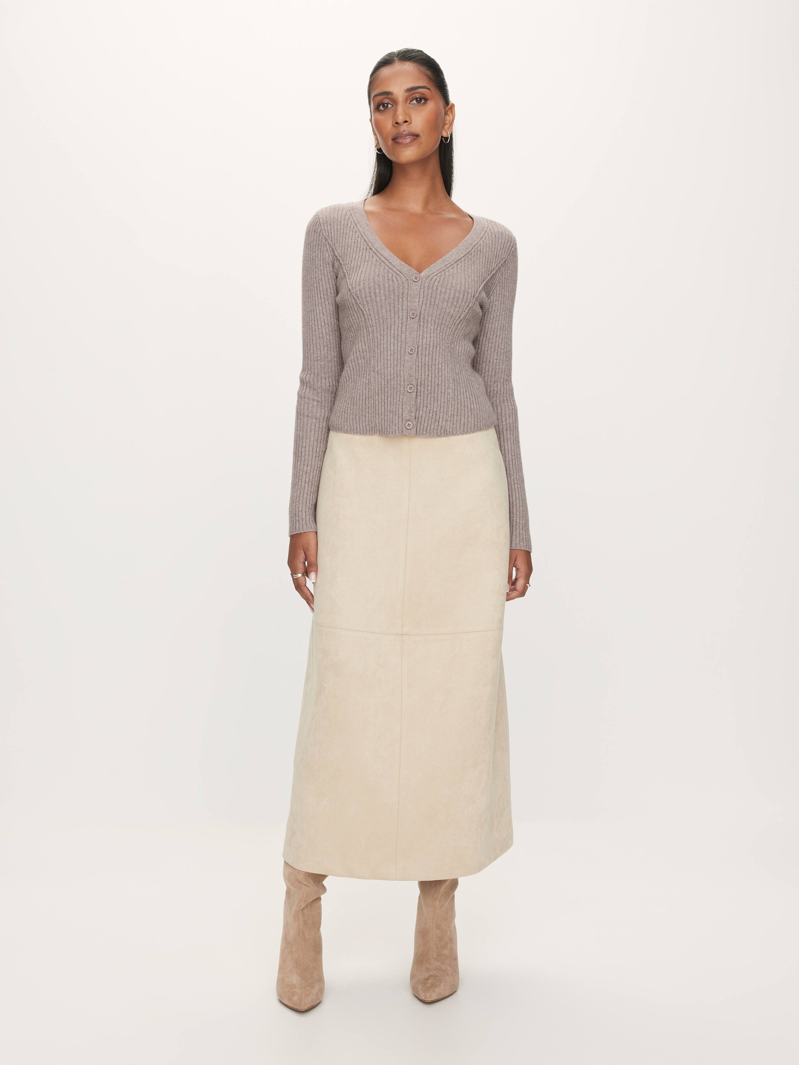 Callie Suede Midi Skirt