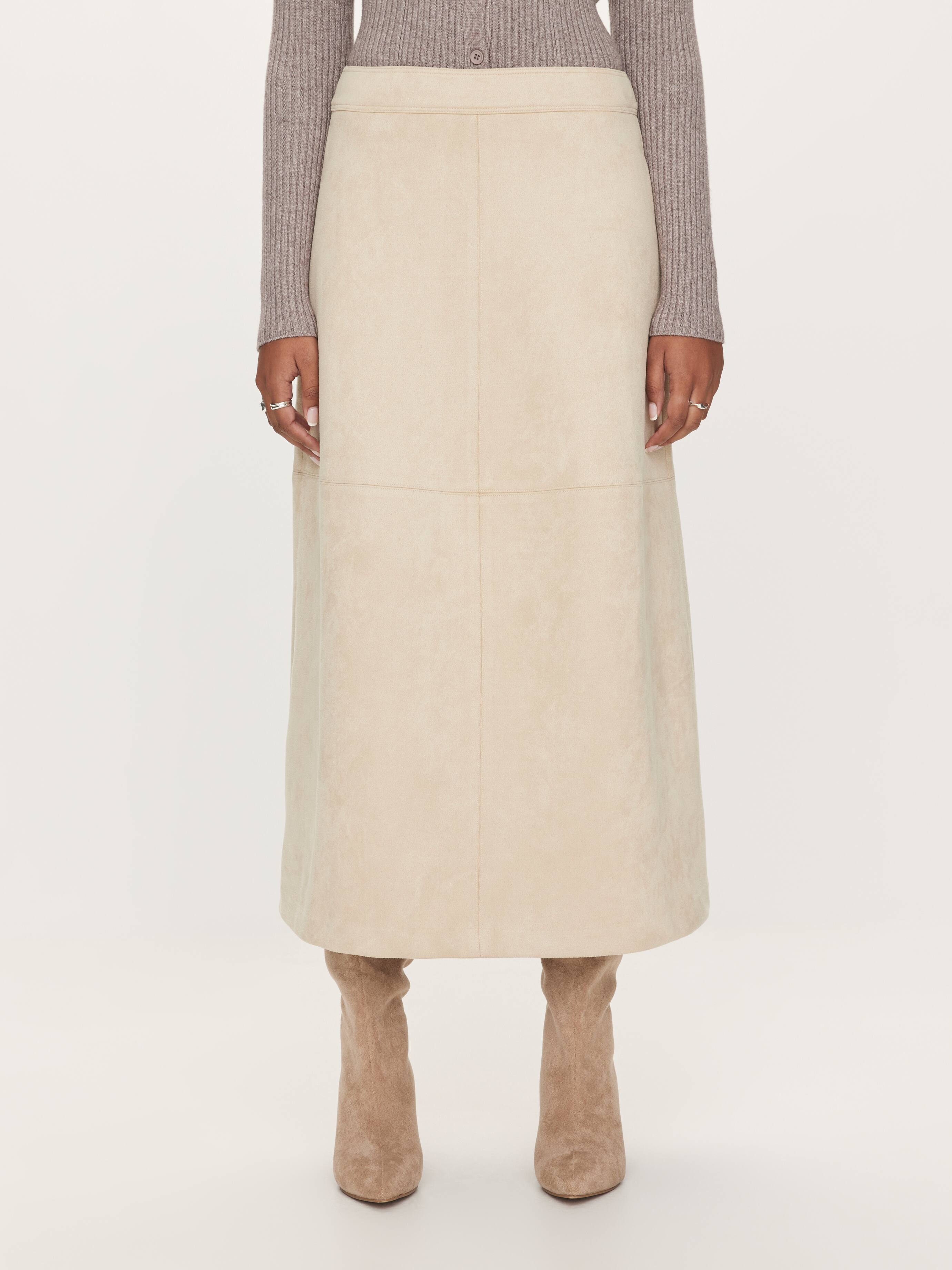 Callie Suede Midi Skirt