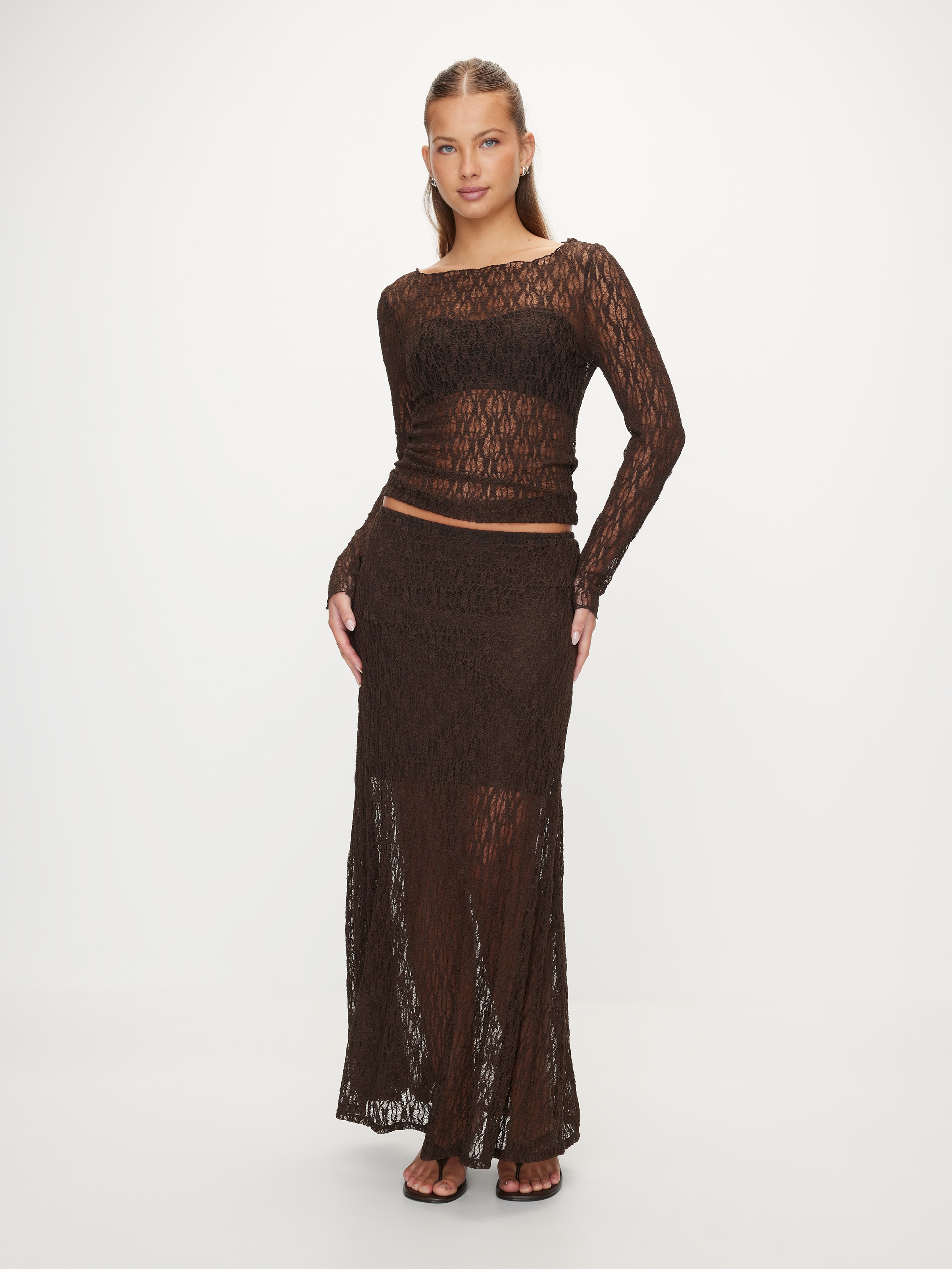 Isla Lace Midi Skirt