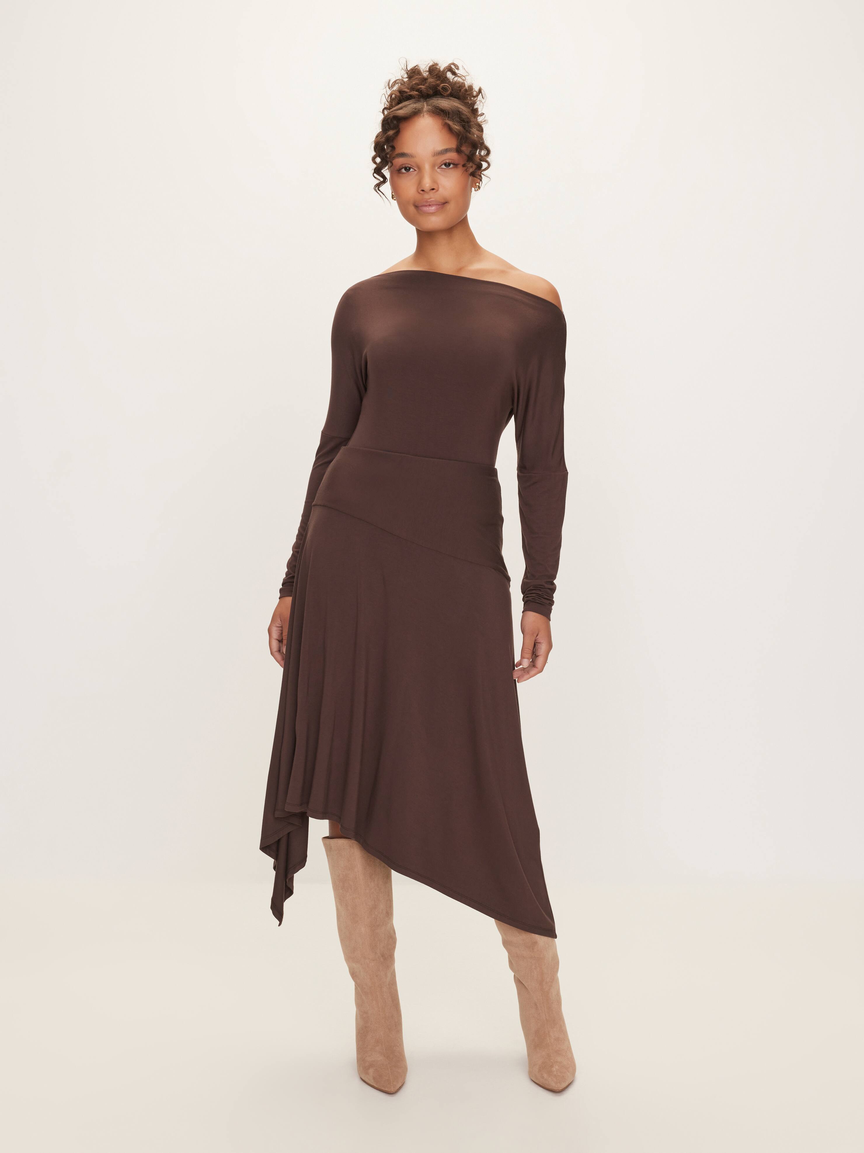 Valencia Asymmetrical Jersey Skirt
