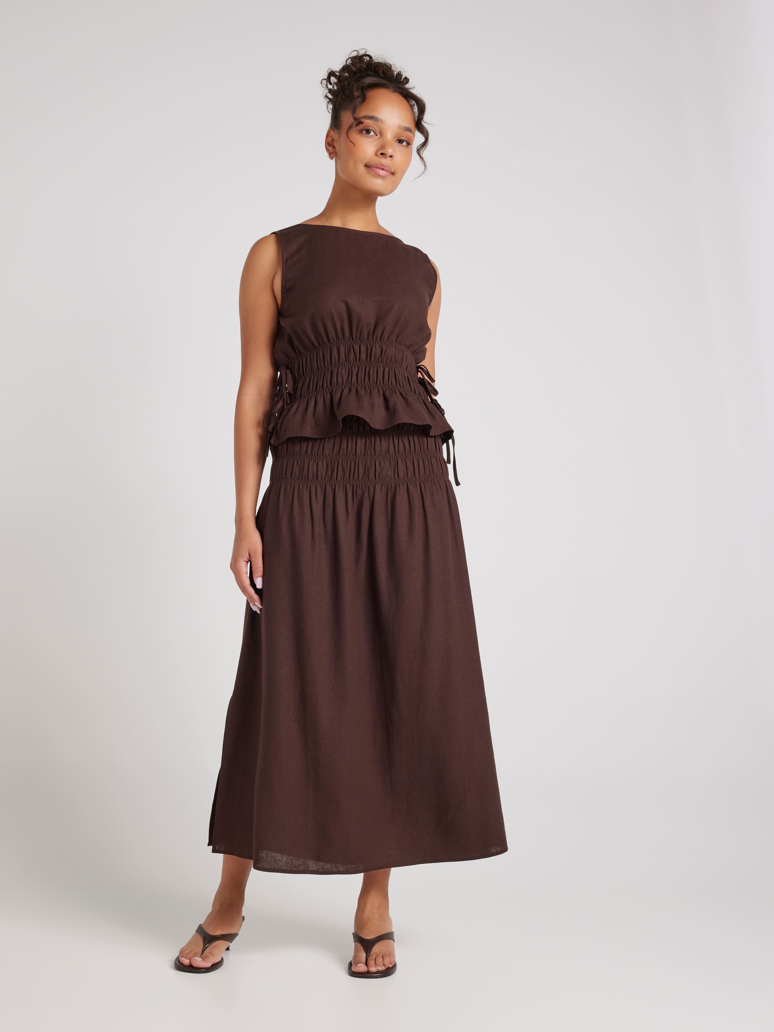 Daisy Rouched Midi Skirt