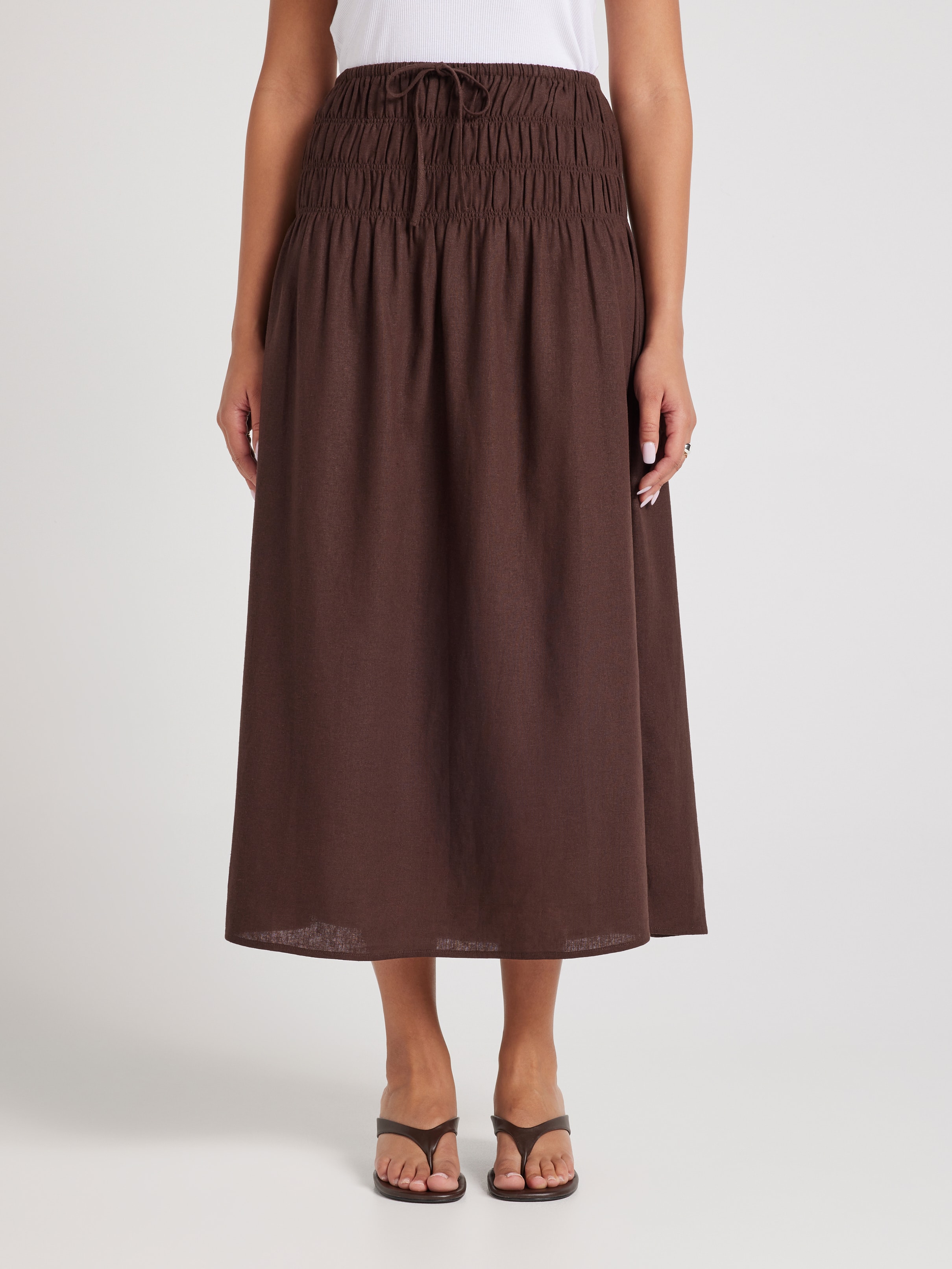 Daisy Rouched Midi Skirt
