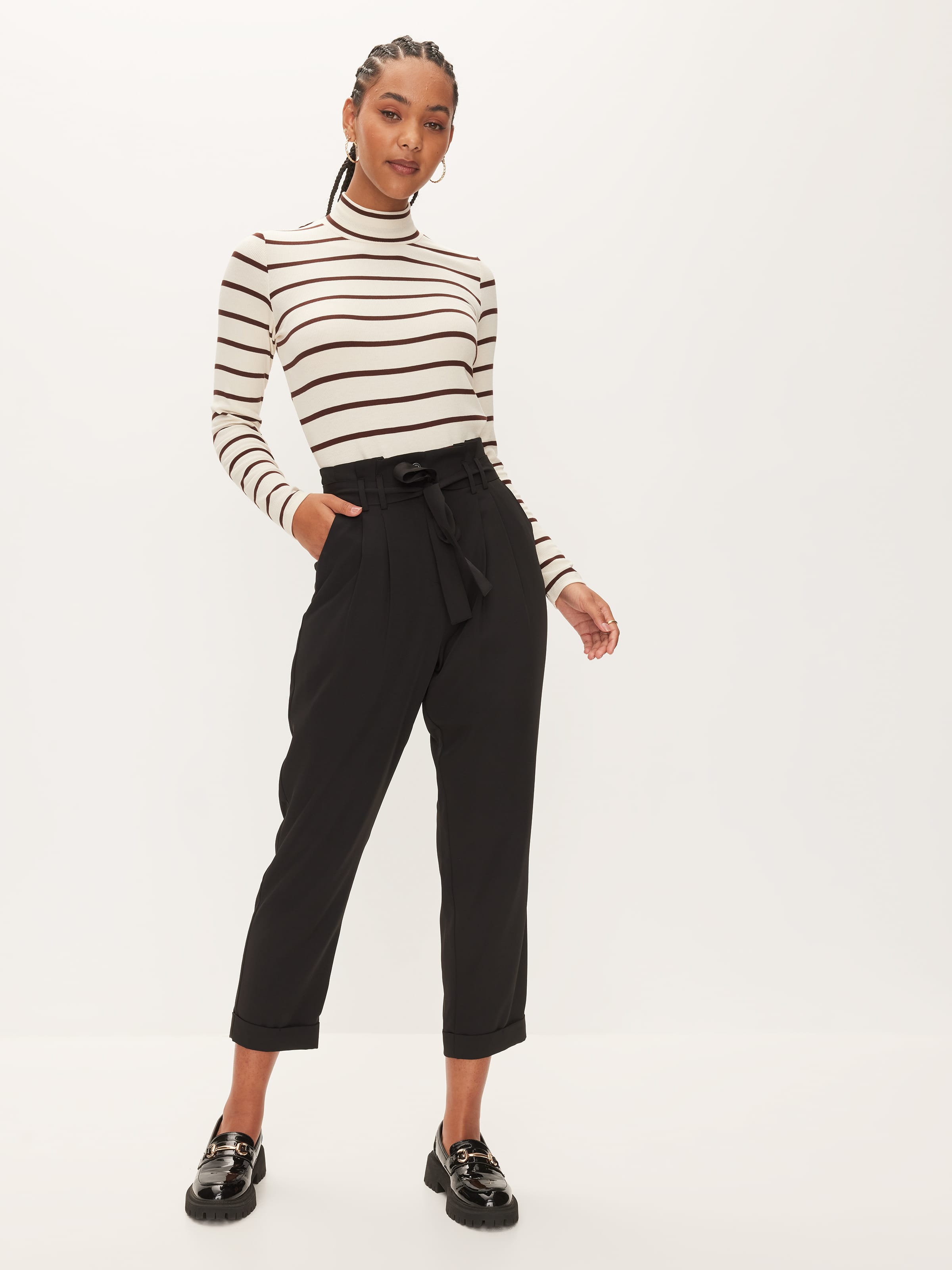 Shop Iconic Women Black Solid Regular Fit Trouser | ICONIC INDIA – Iconic  India