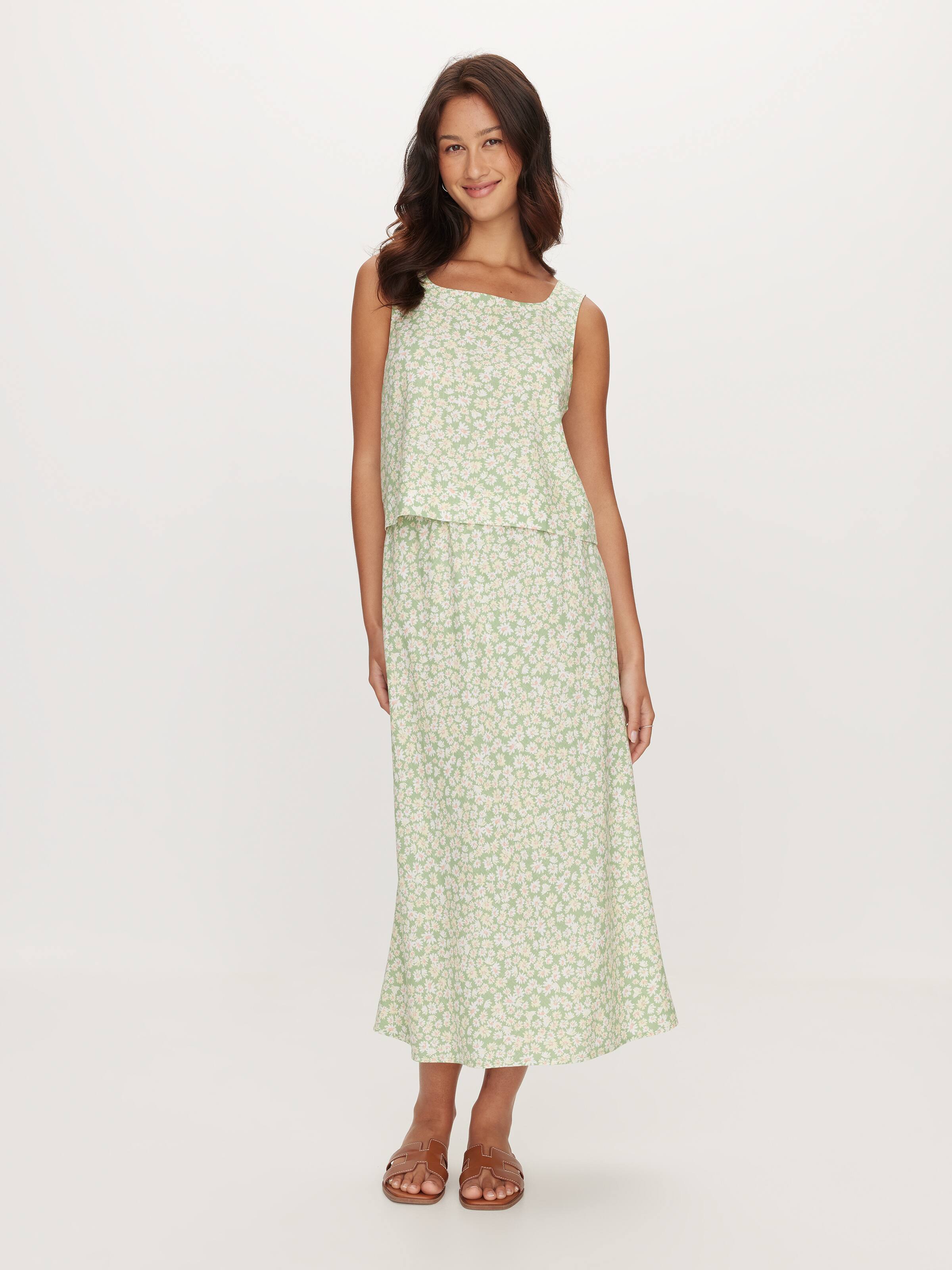 Layla Tie Front Midi Skirt